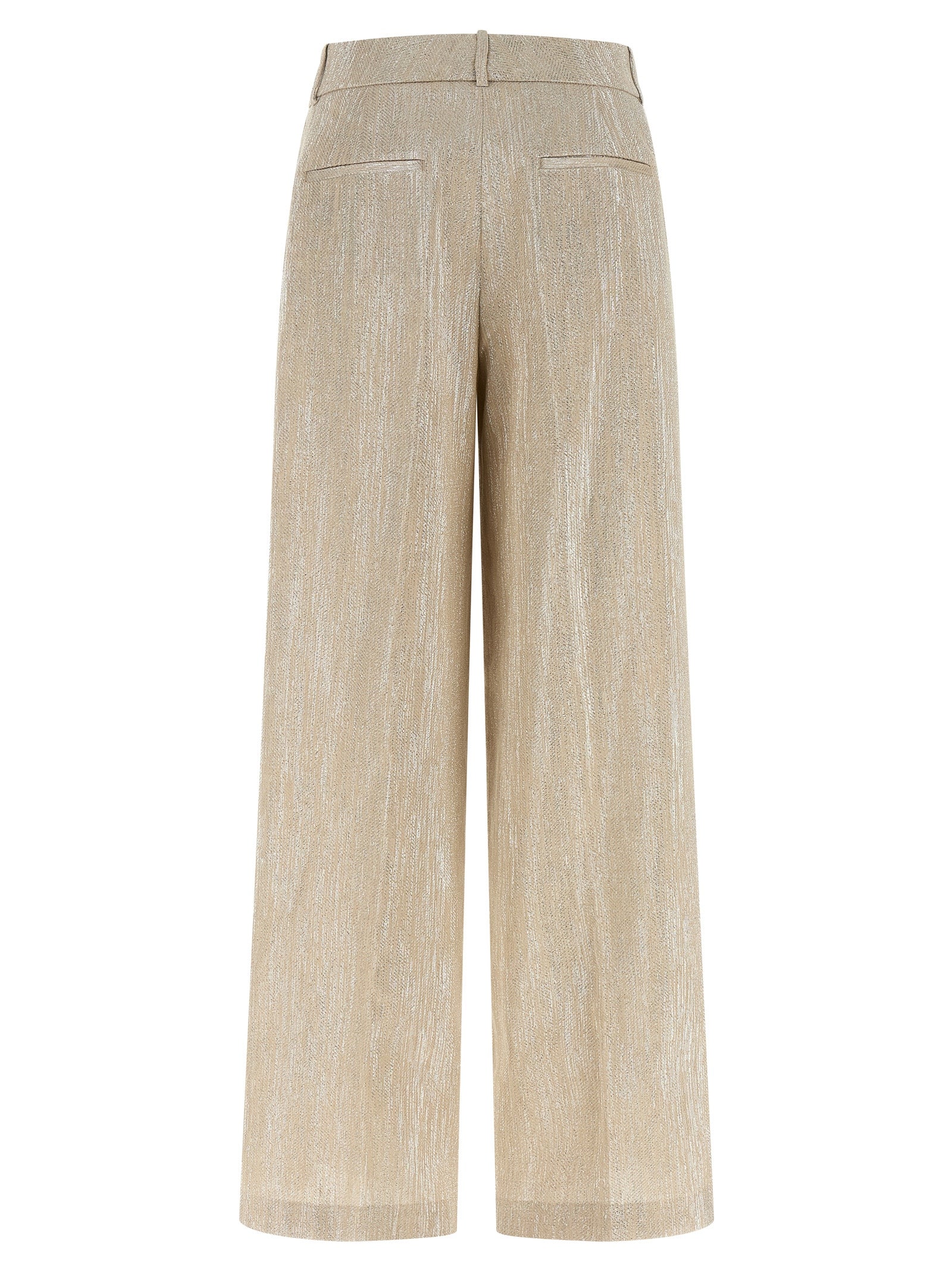 Beige Viscose Casual Pants