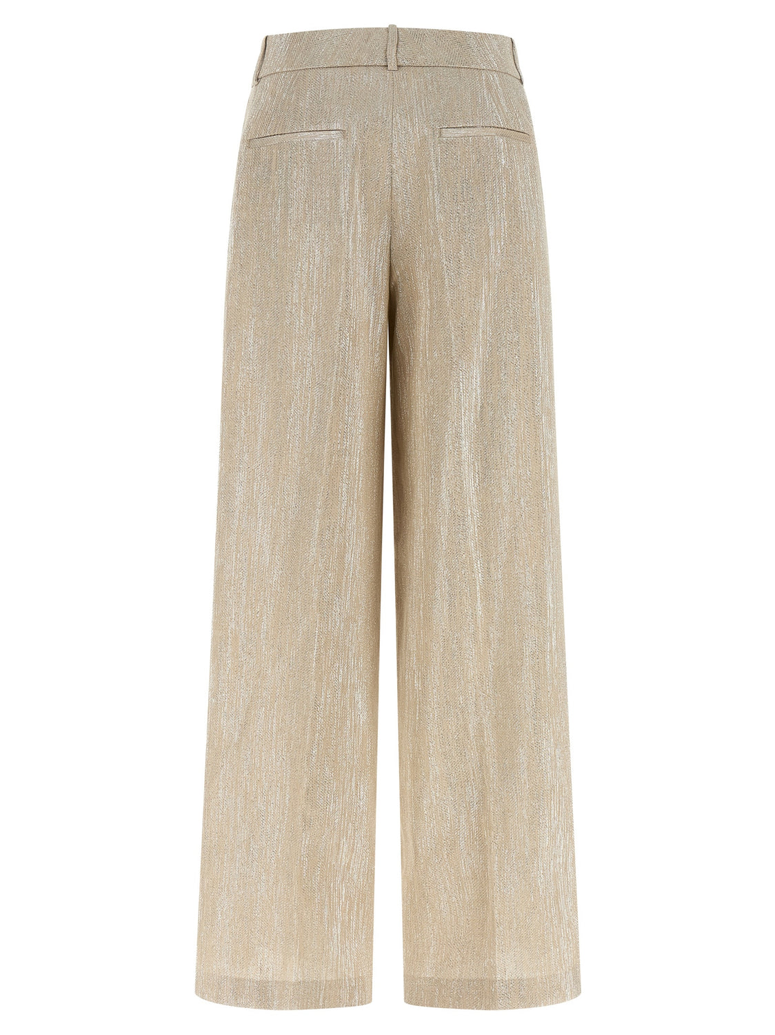 Beige Viscose Casual Pants