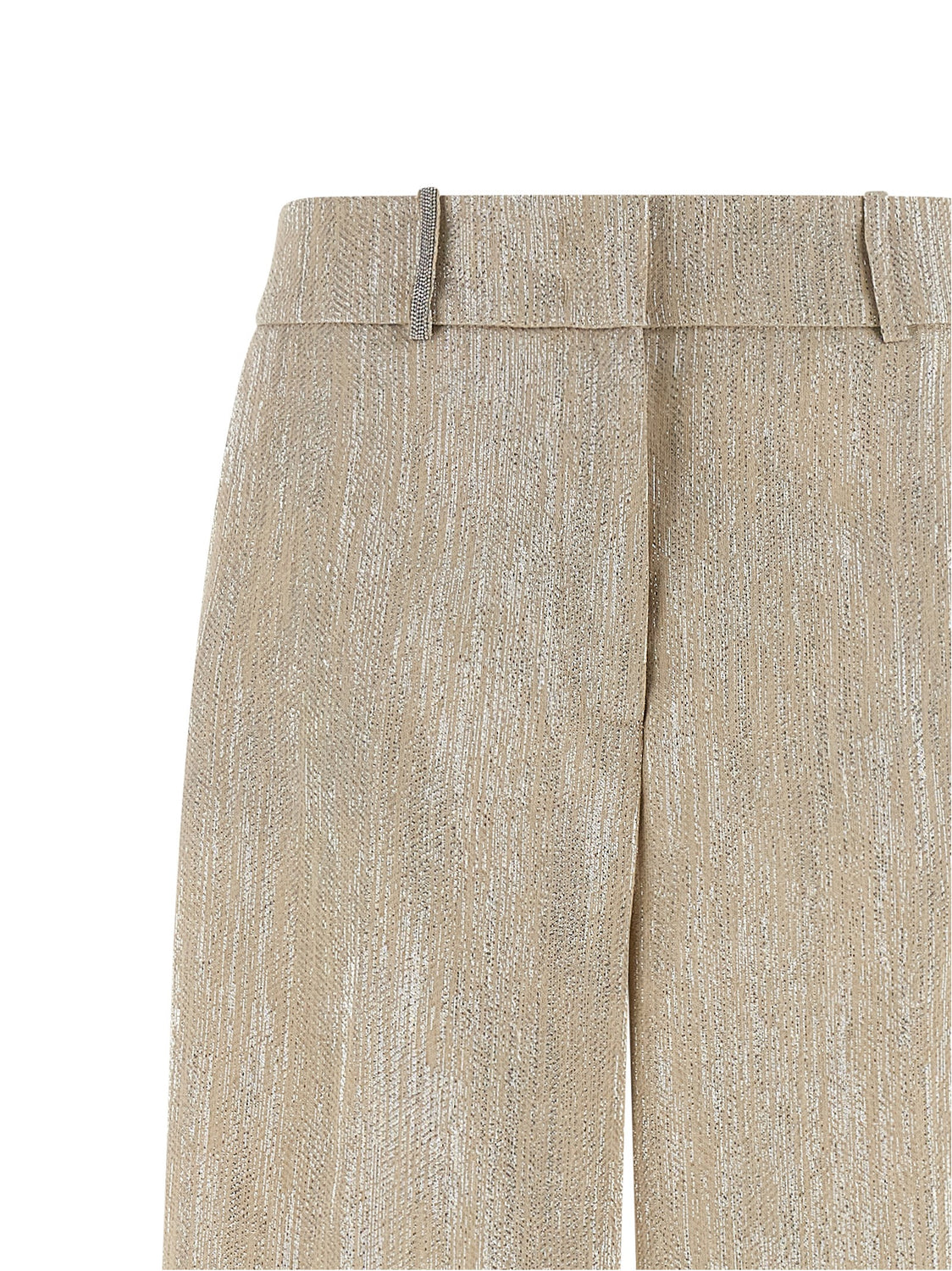 Beige Viscose Casual Pants