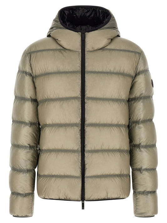 Beige Polyamide Full-Length Jacket