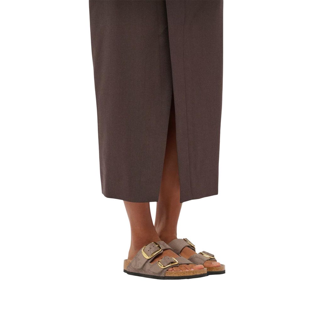 Gray Synthetic Flat Sandals
