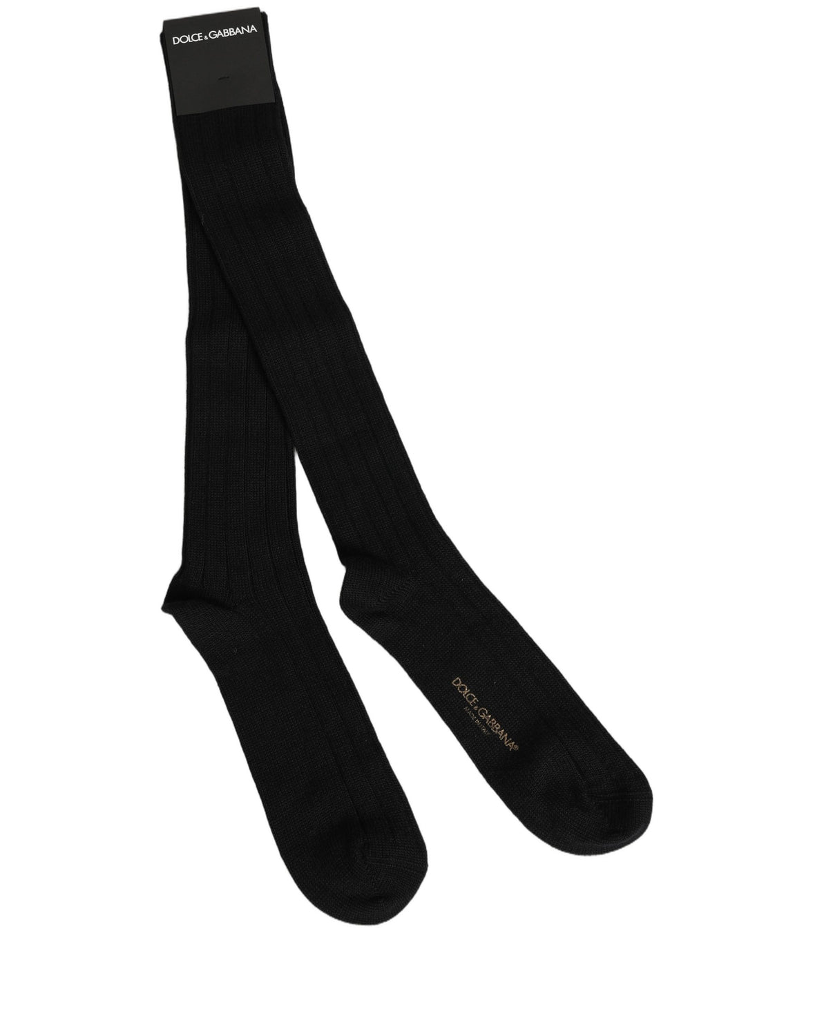Black DG Logo Print Over The Calf Accessory Socks