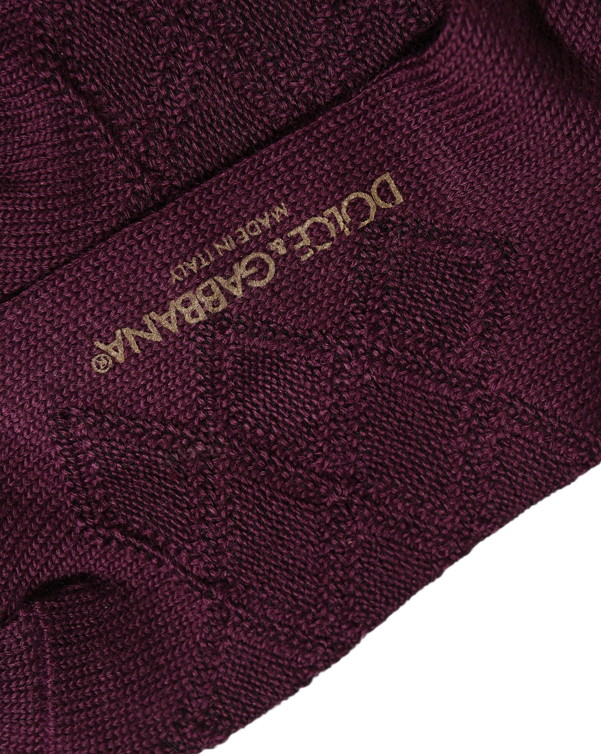 Burgundy Wool Crest Logo Knee High Accessory Socks