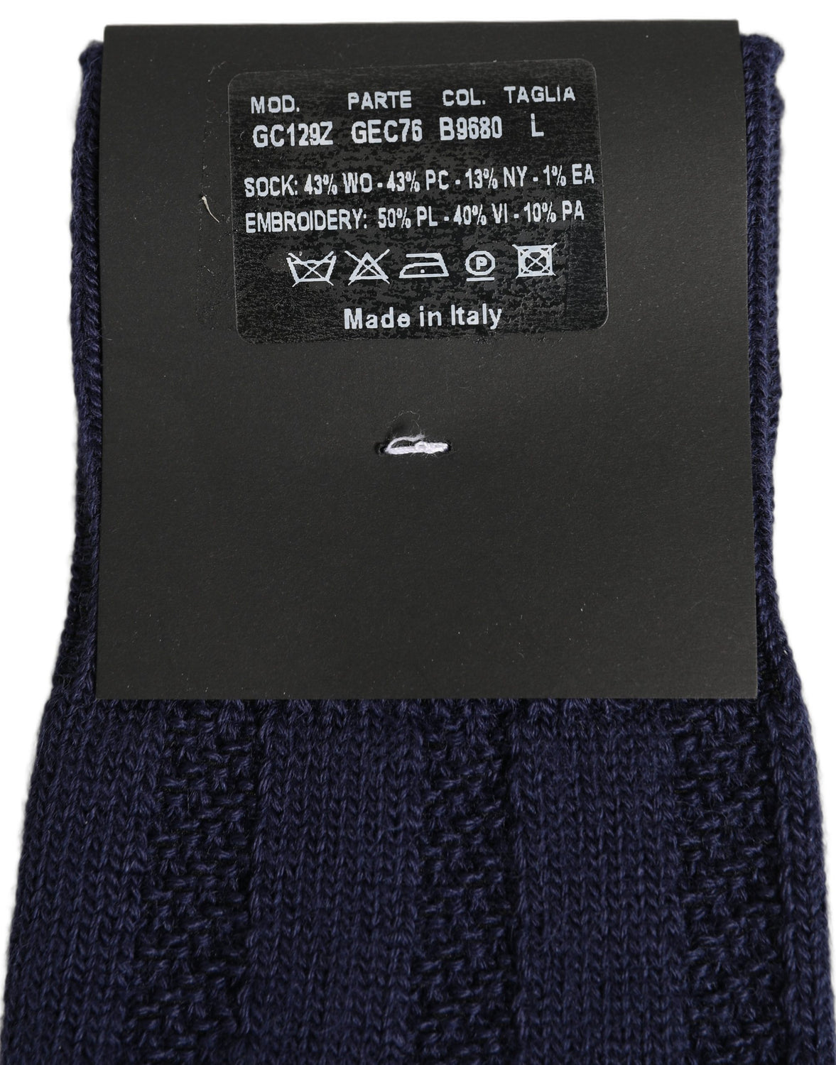 Navy Blue Wool Crest Logo Knee High Accessory Socks