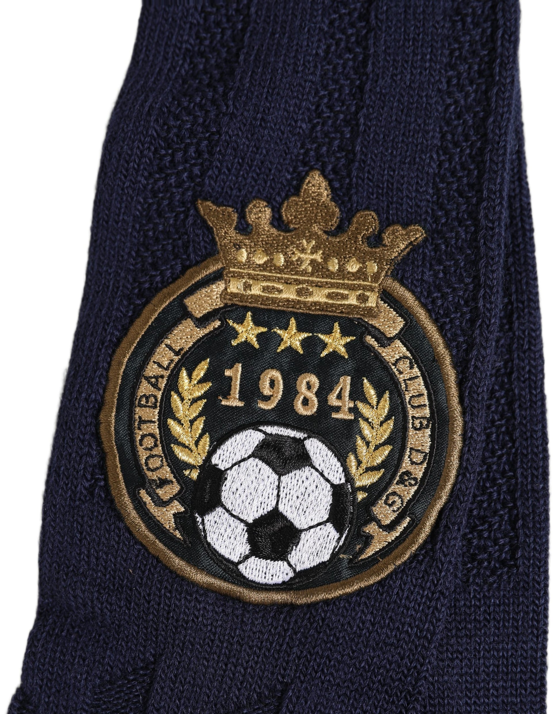 Navy Blue Wool Crest Logo Knee High Accessory Socks