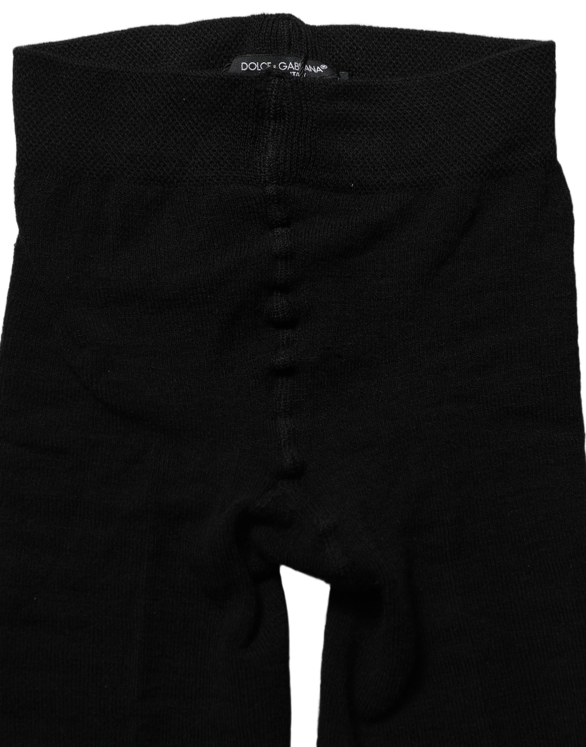 Black Wool Stretch Tights Stocking Accessory Socks
