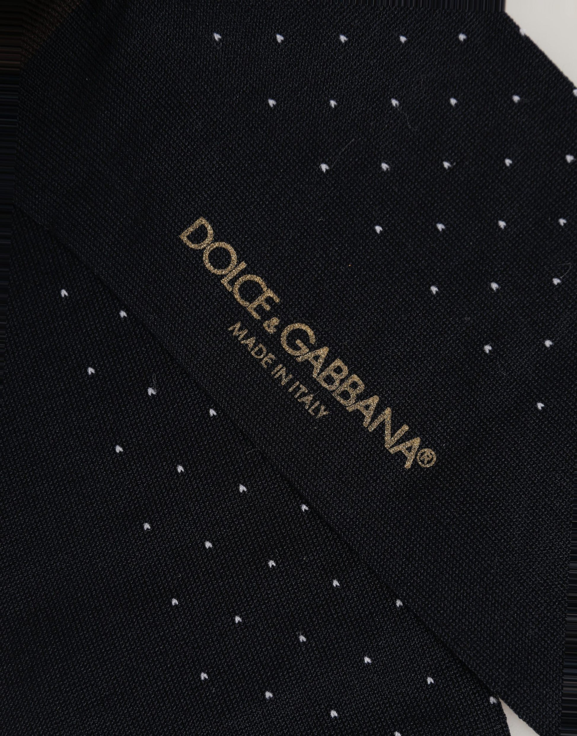Men Black Cotton Polka Dot Over The Calf Socks