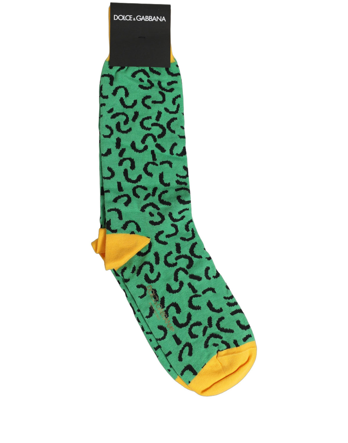 Men Green Cotton Abstract Mid Calf Accessory Socks