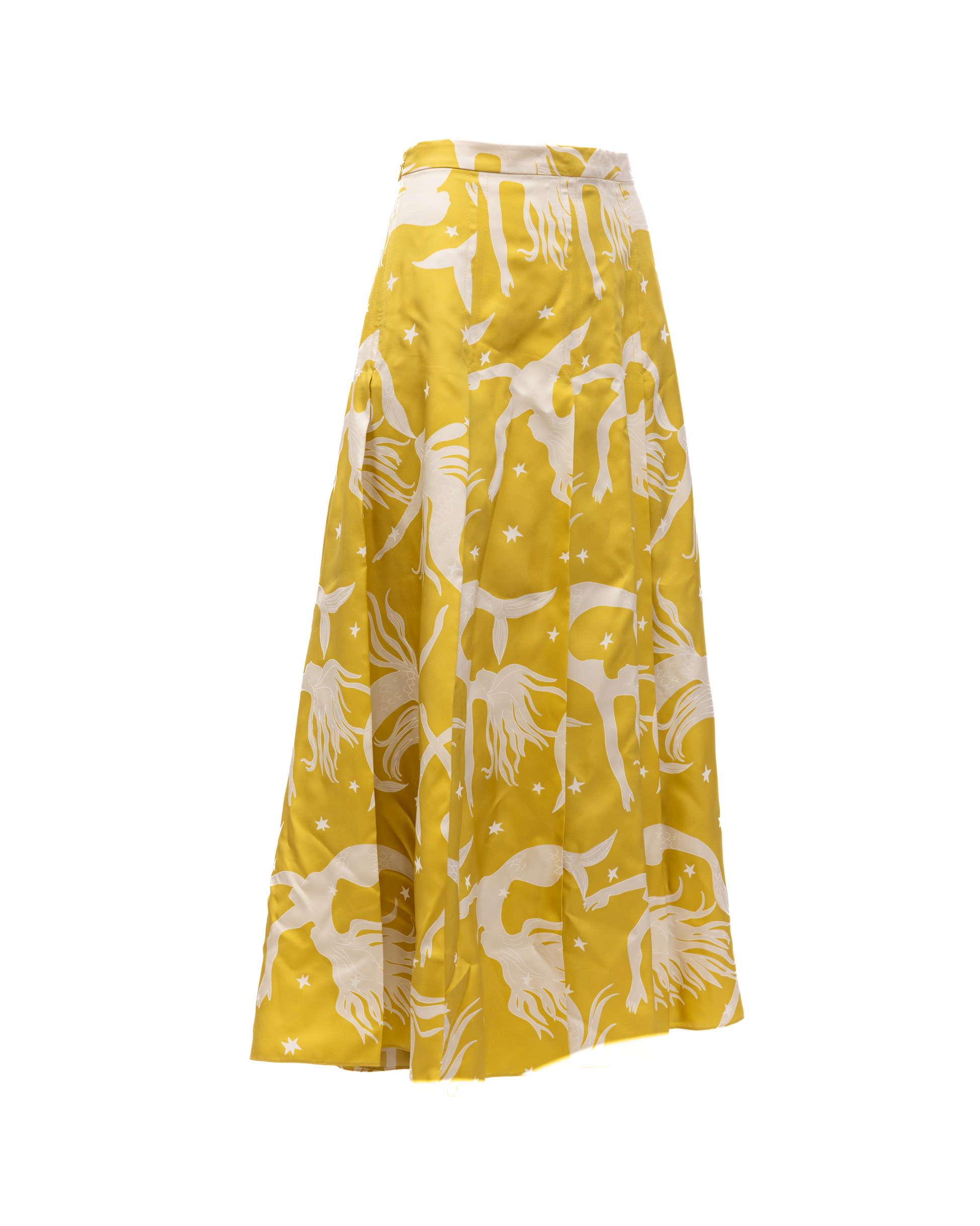 Yellow skirt with off-white details