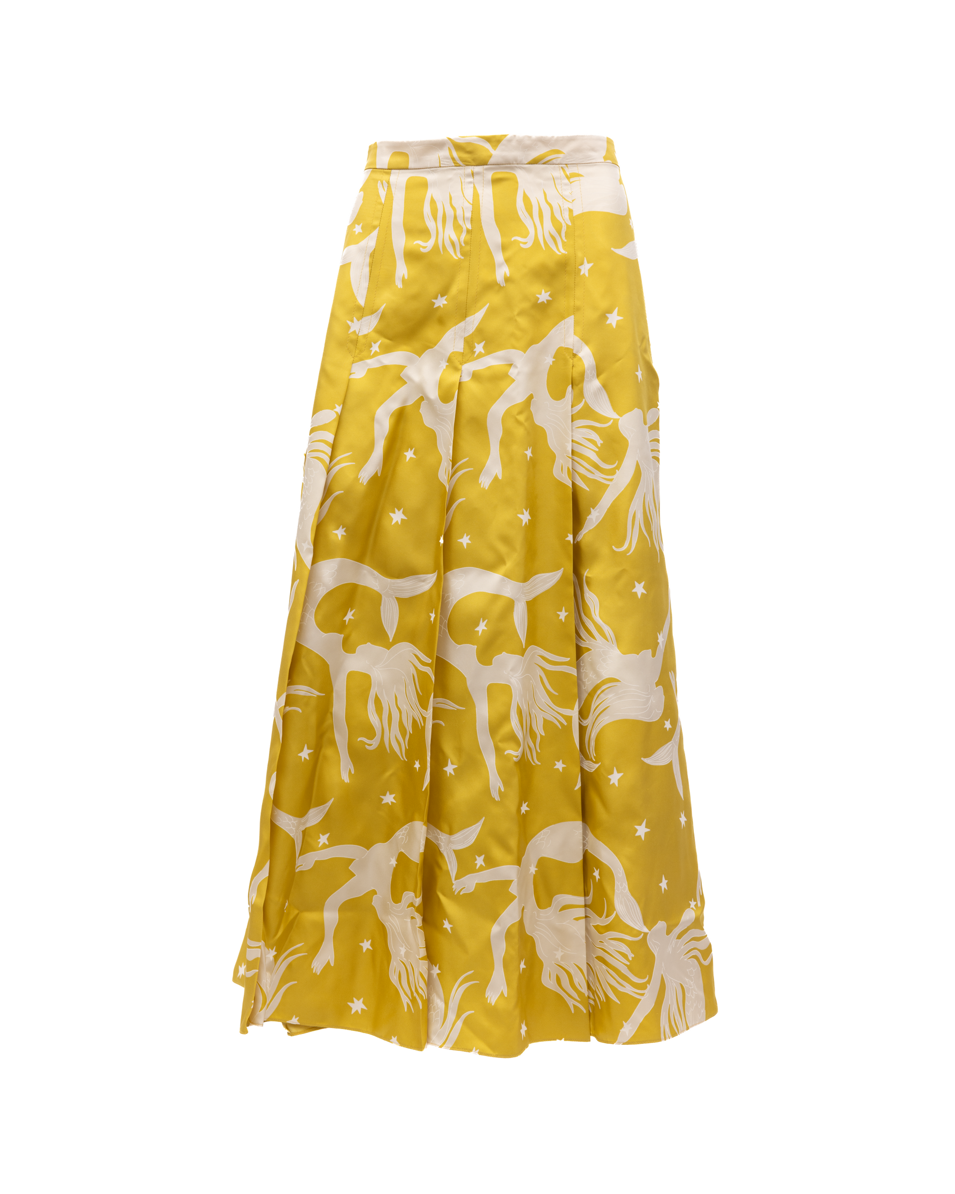 Yellow skirt with off-white details