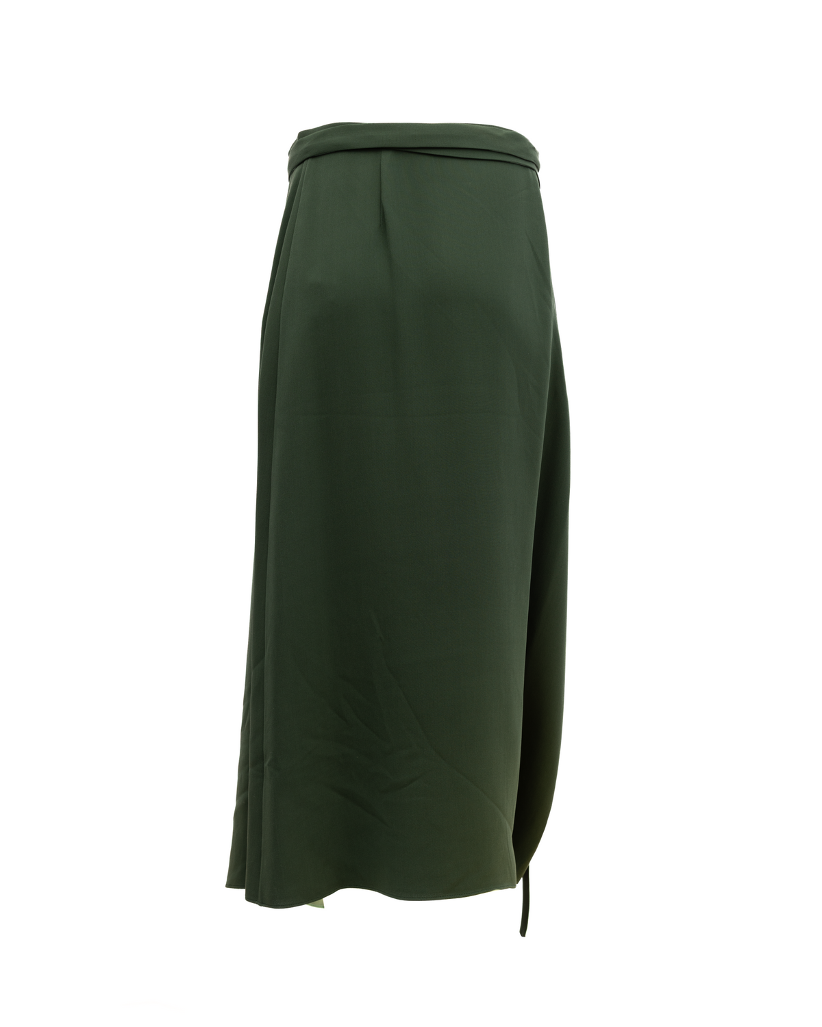Women Silk Skirt in Dark Green