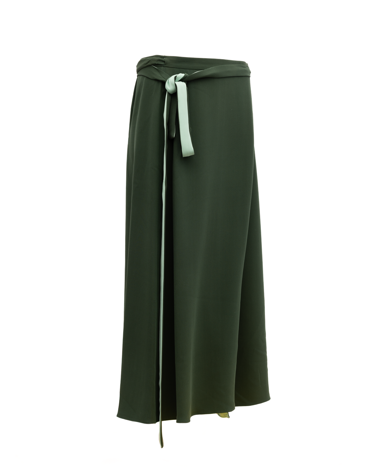 Women Silk Skirt in Dark Green