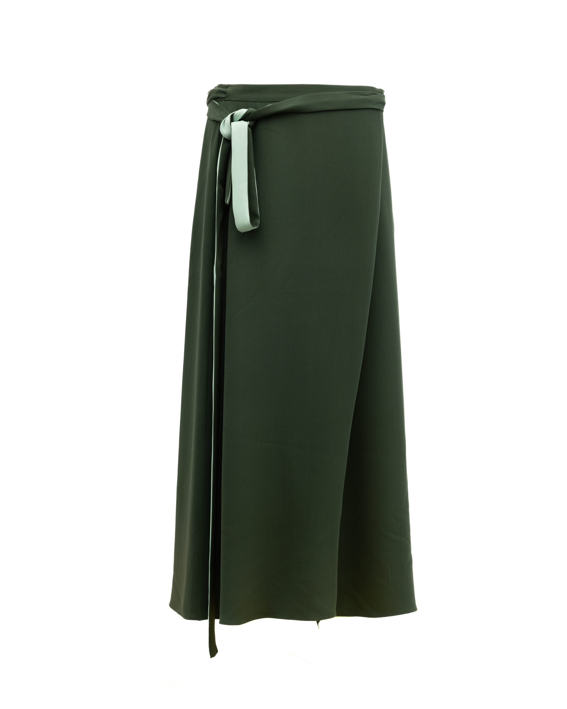 Women Silk Skirt in Dark Green