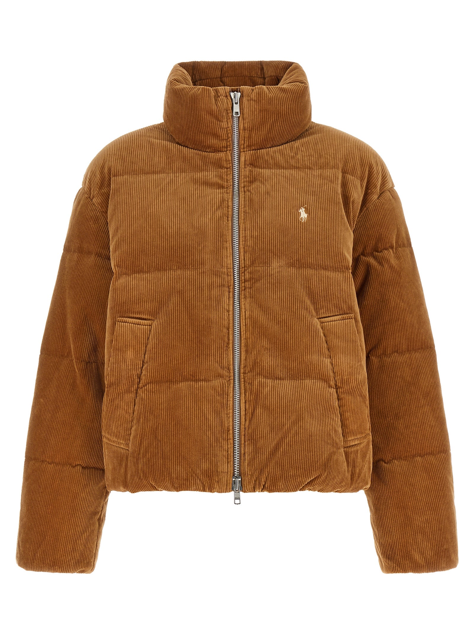 Brown Cotton Full-Length Jacket