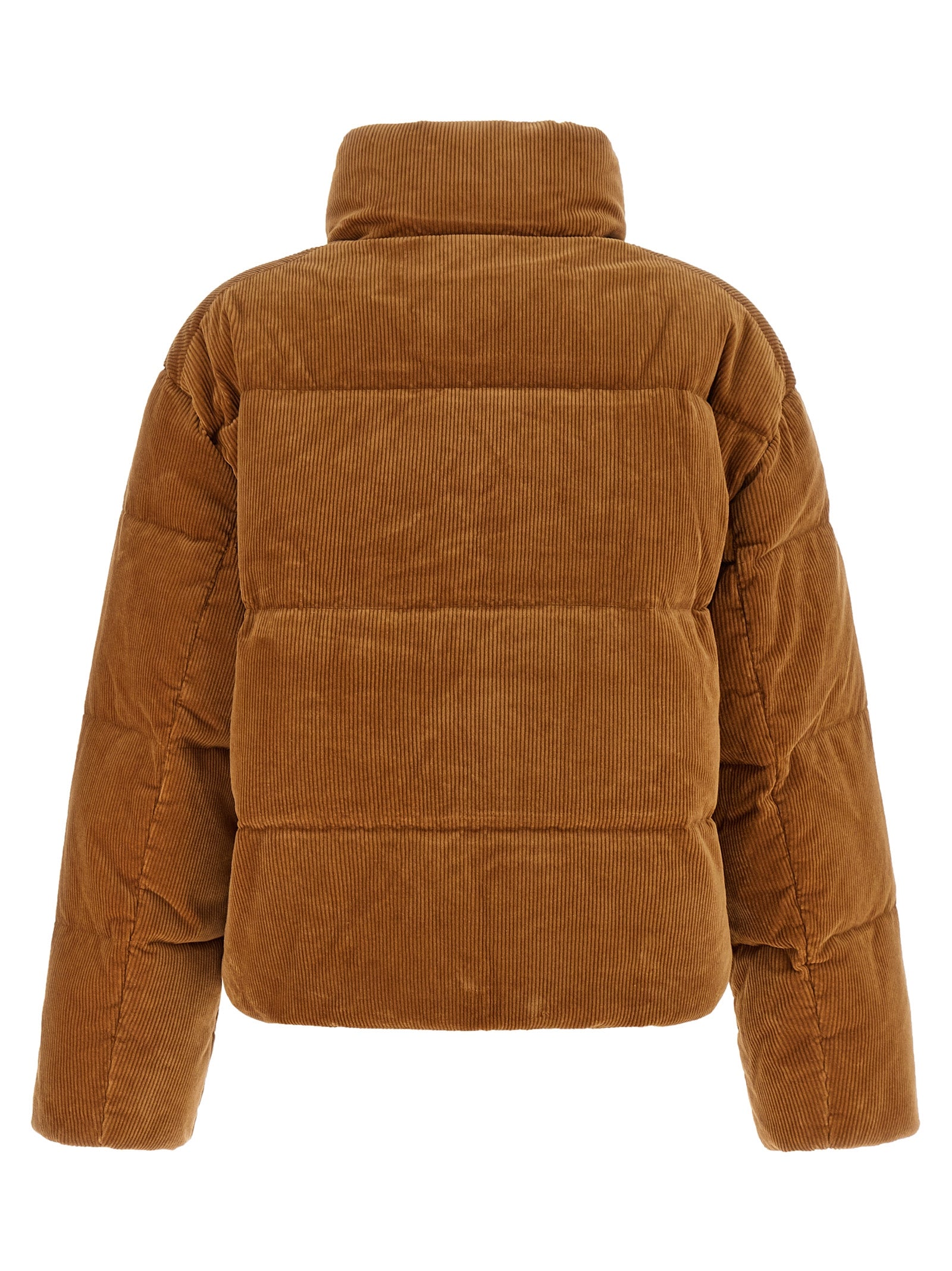 Brown Cotton Full-Length Jacket