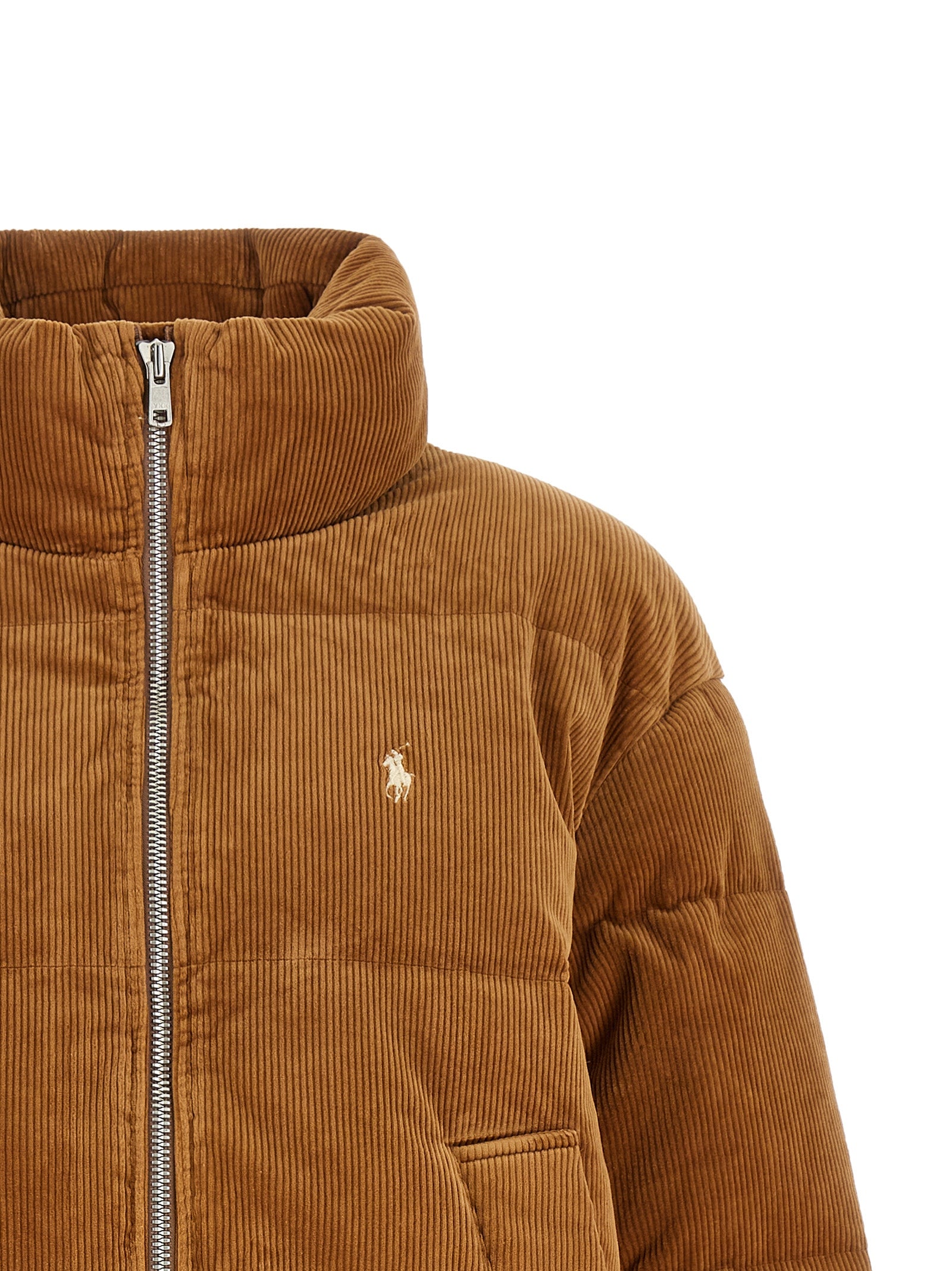 Brown Cotton Full-Length Jacket