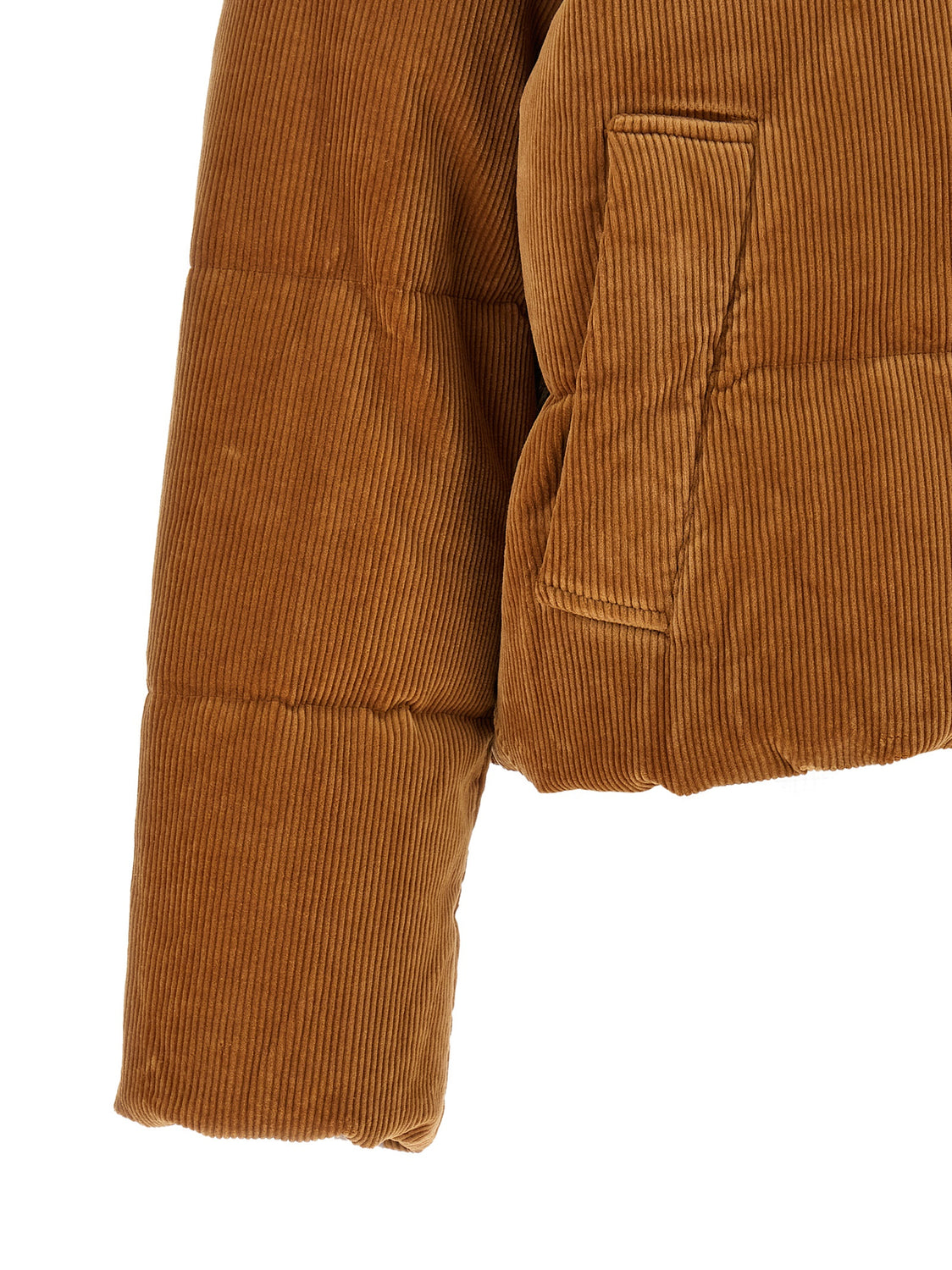 Brown Cotton Full-Length Jacket