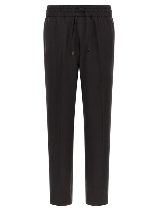 Brown Wool Casual Pants