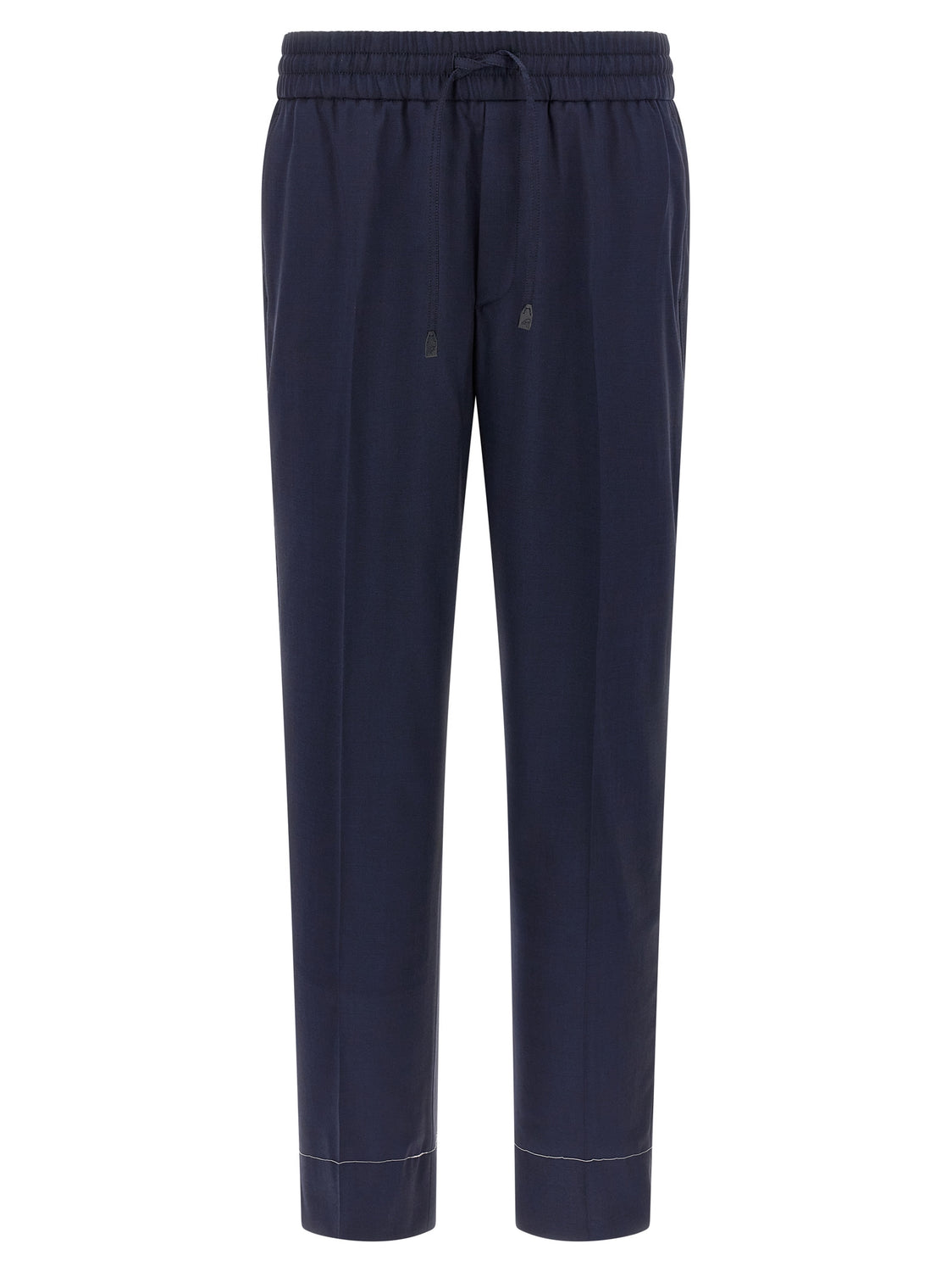 Blue Wool Casual Pants