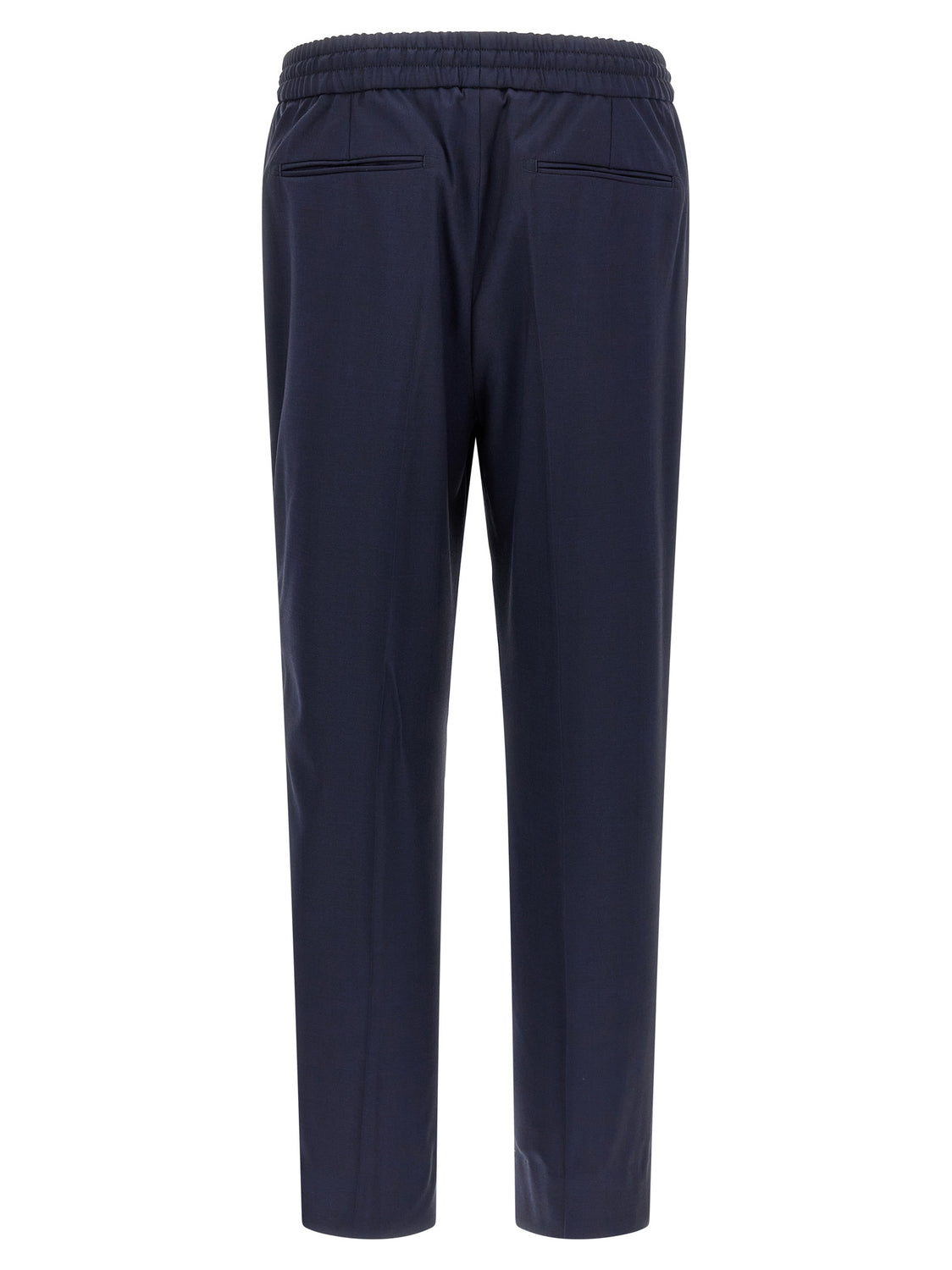 Blue Wool Casual Pants