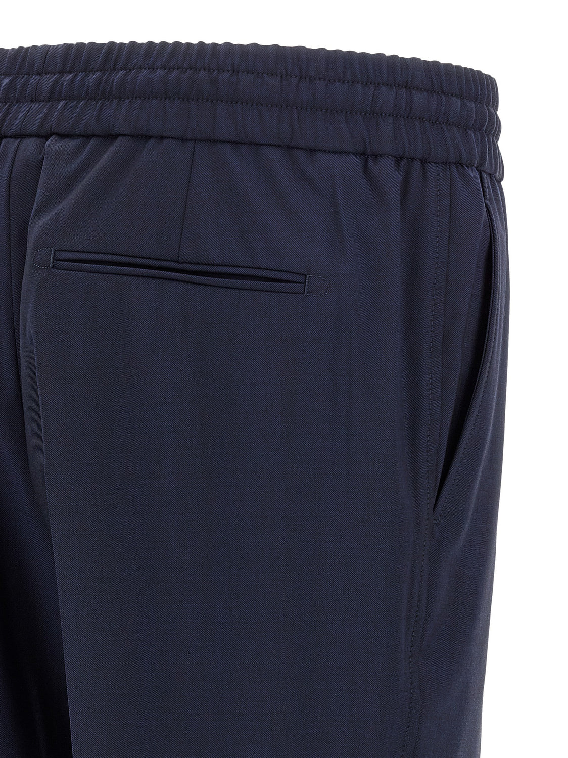 Blue Wool Casual Pants
