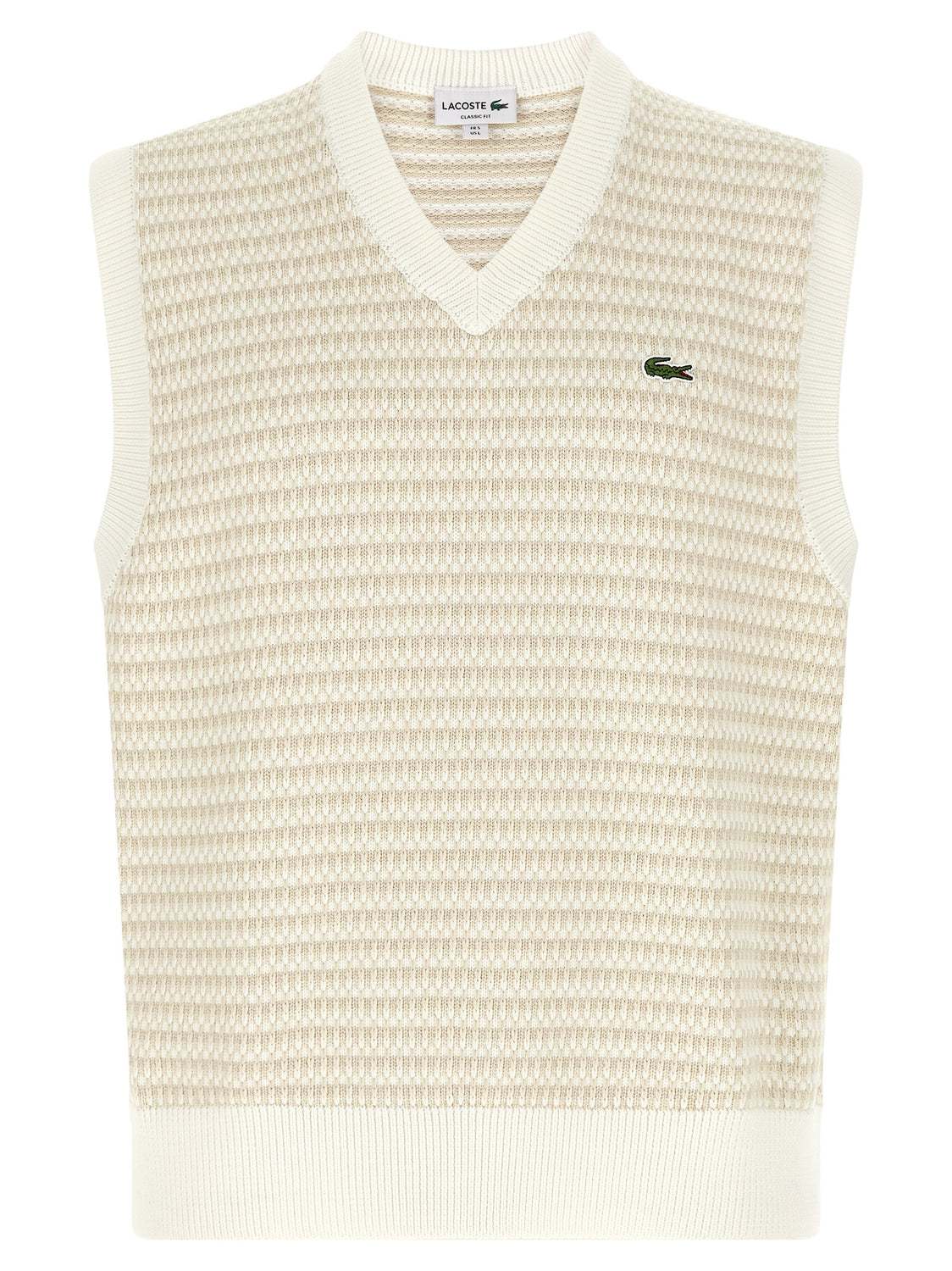 Beige Cotton Sleeveles Sweater