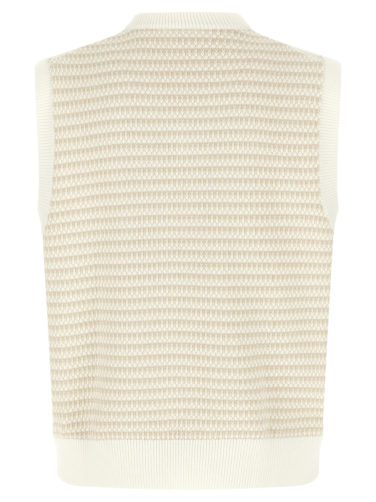 Beige Cotton Sleeveles Sweater