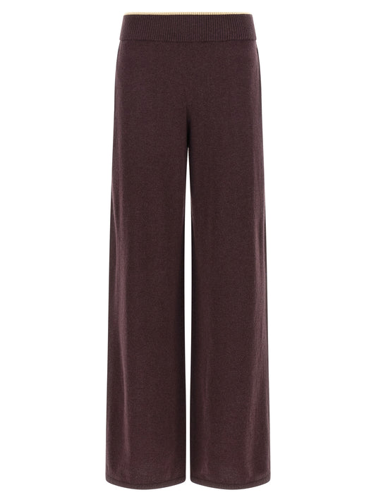 Purple Wool Casual Pants