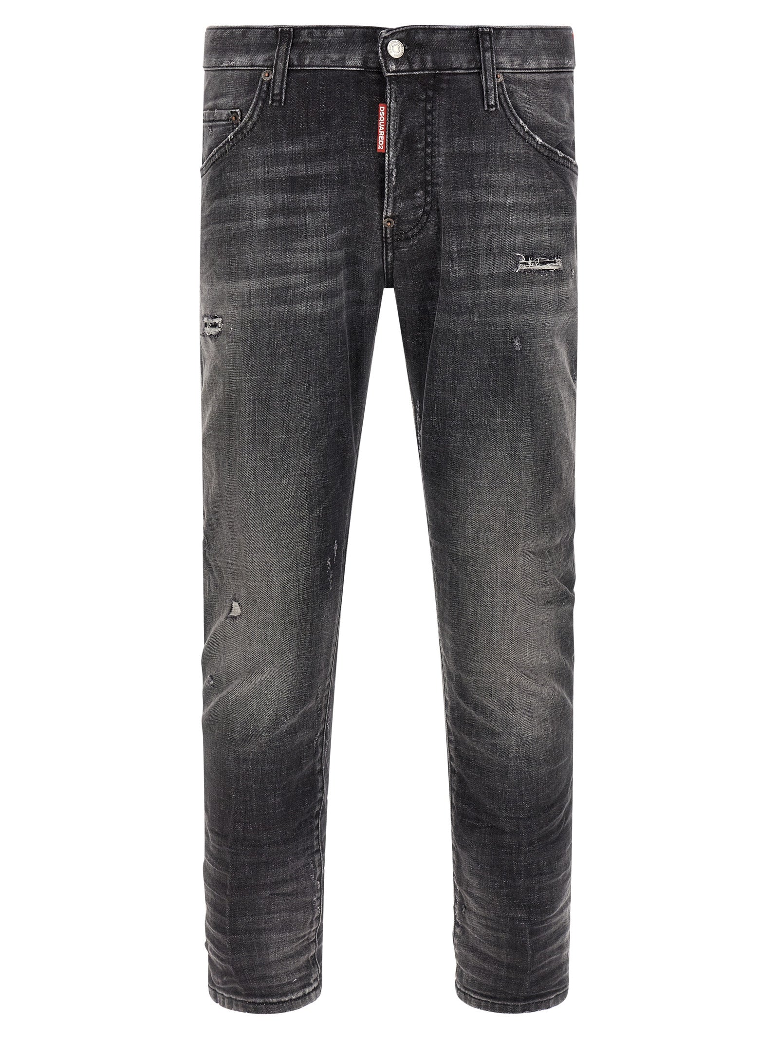Gray Cotton Skinny Jeans