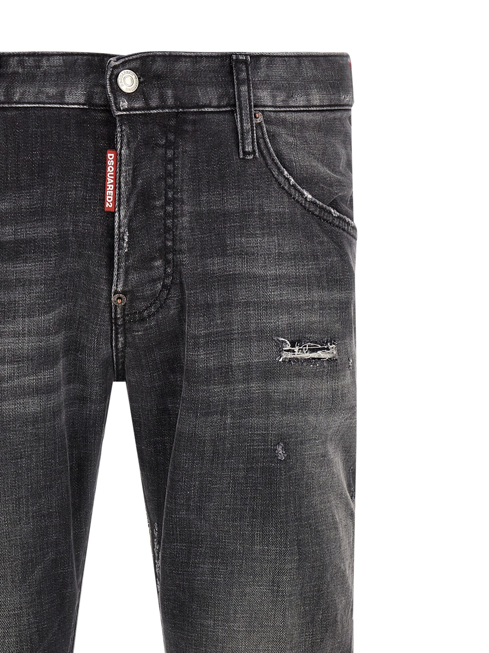 Gray Cotton Skinny Jeans