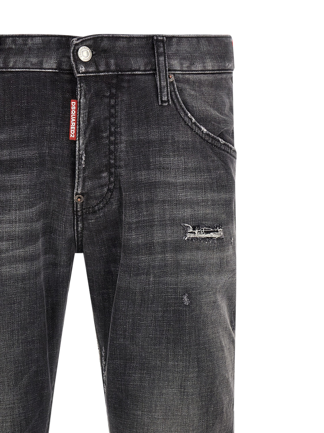 Gray Cotton Skinny Jeans