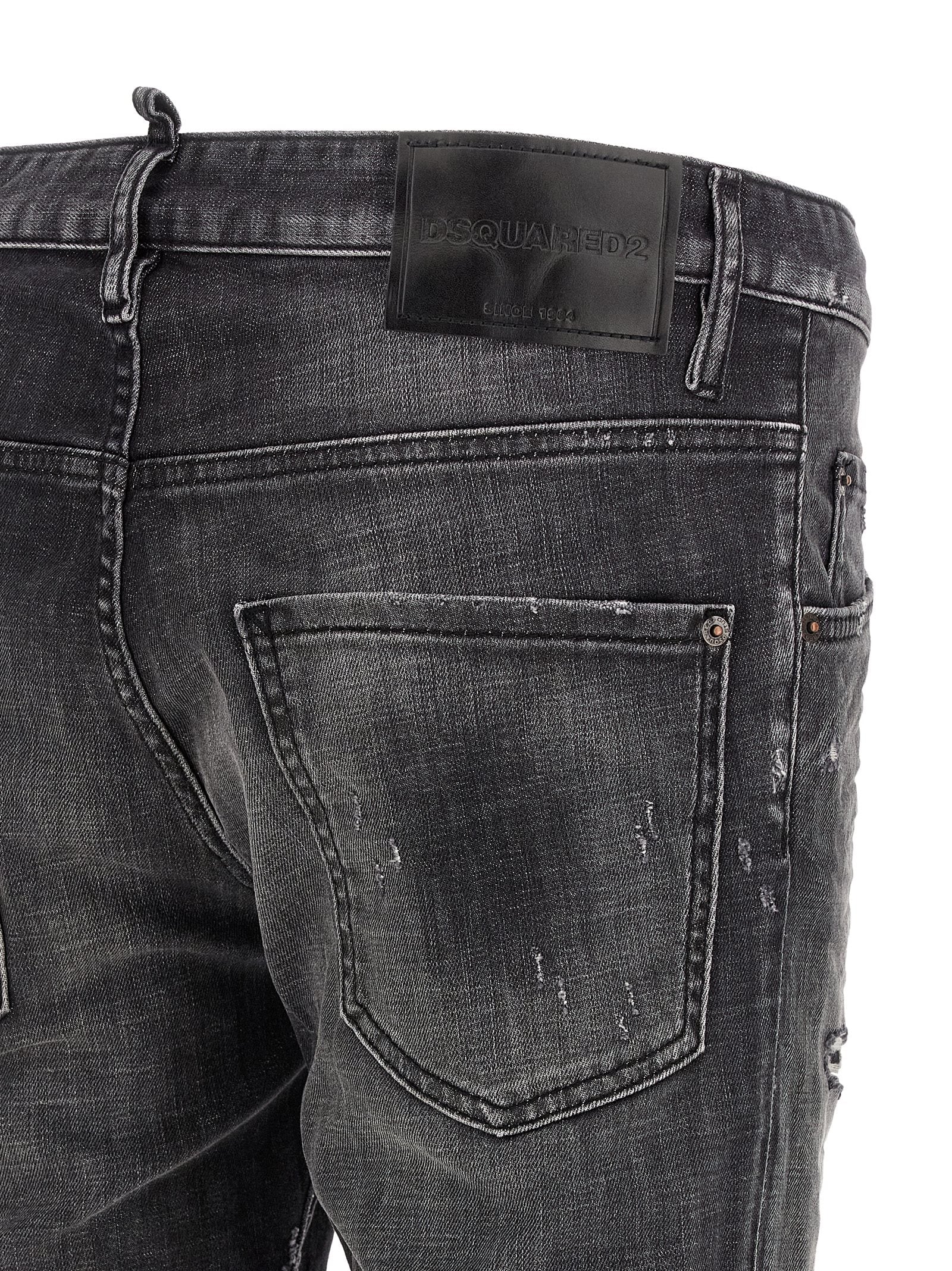 Gray Cotton Skinny Jeans