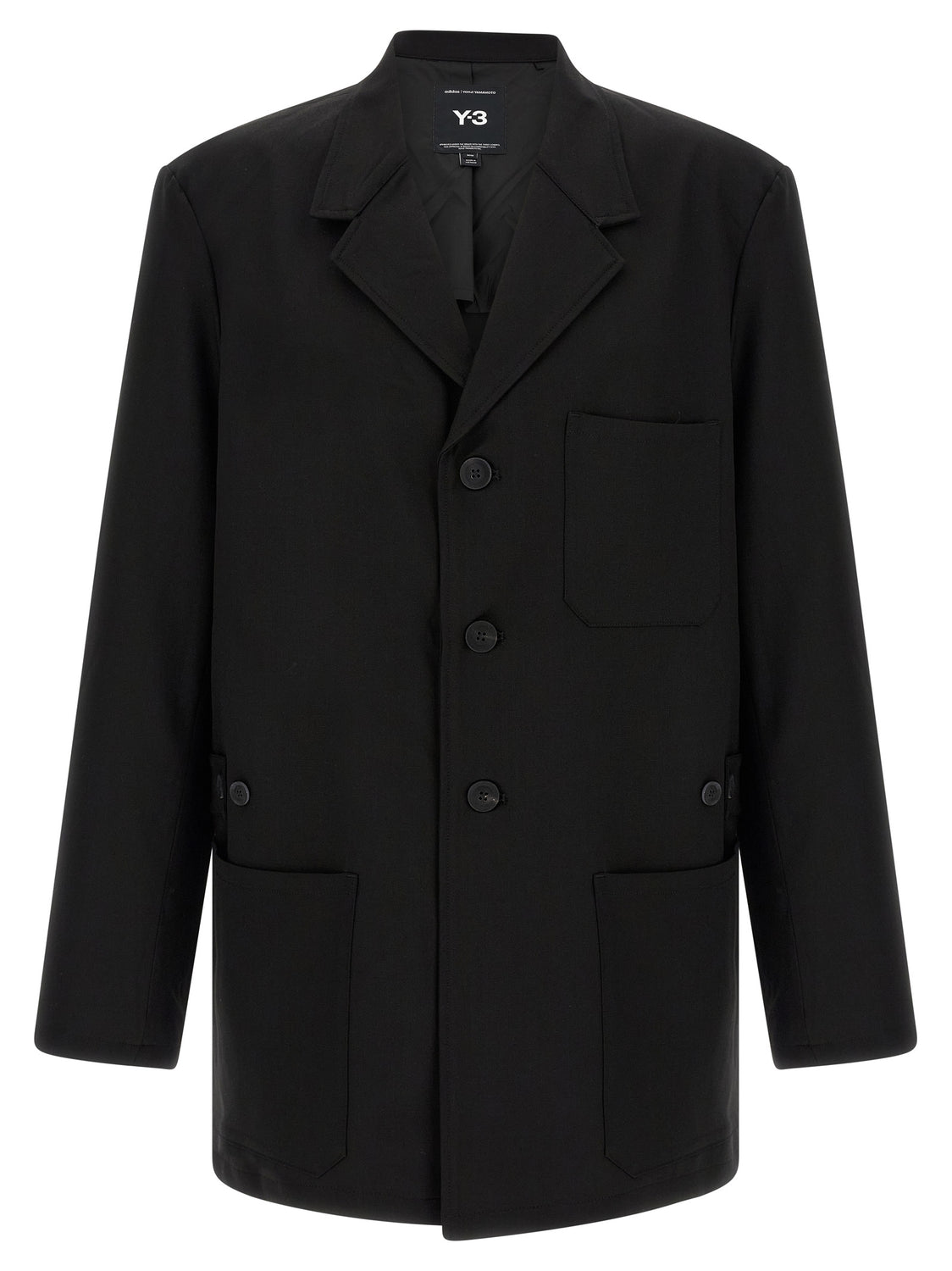Black Wool Full-Length Jacket