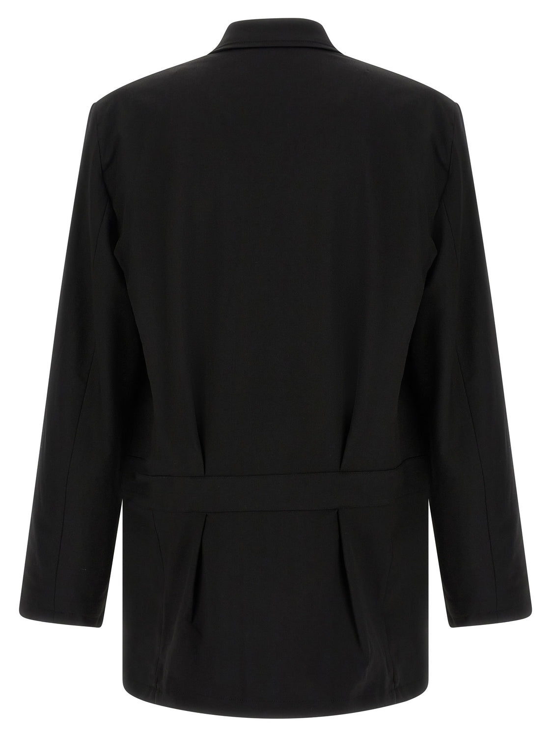 Black Wool Full-Length Jacket