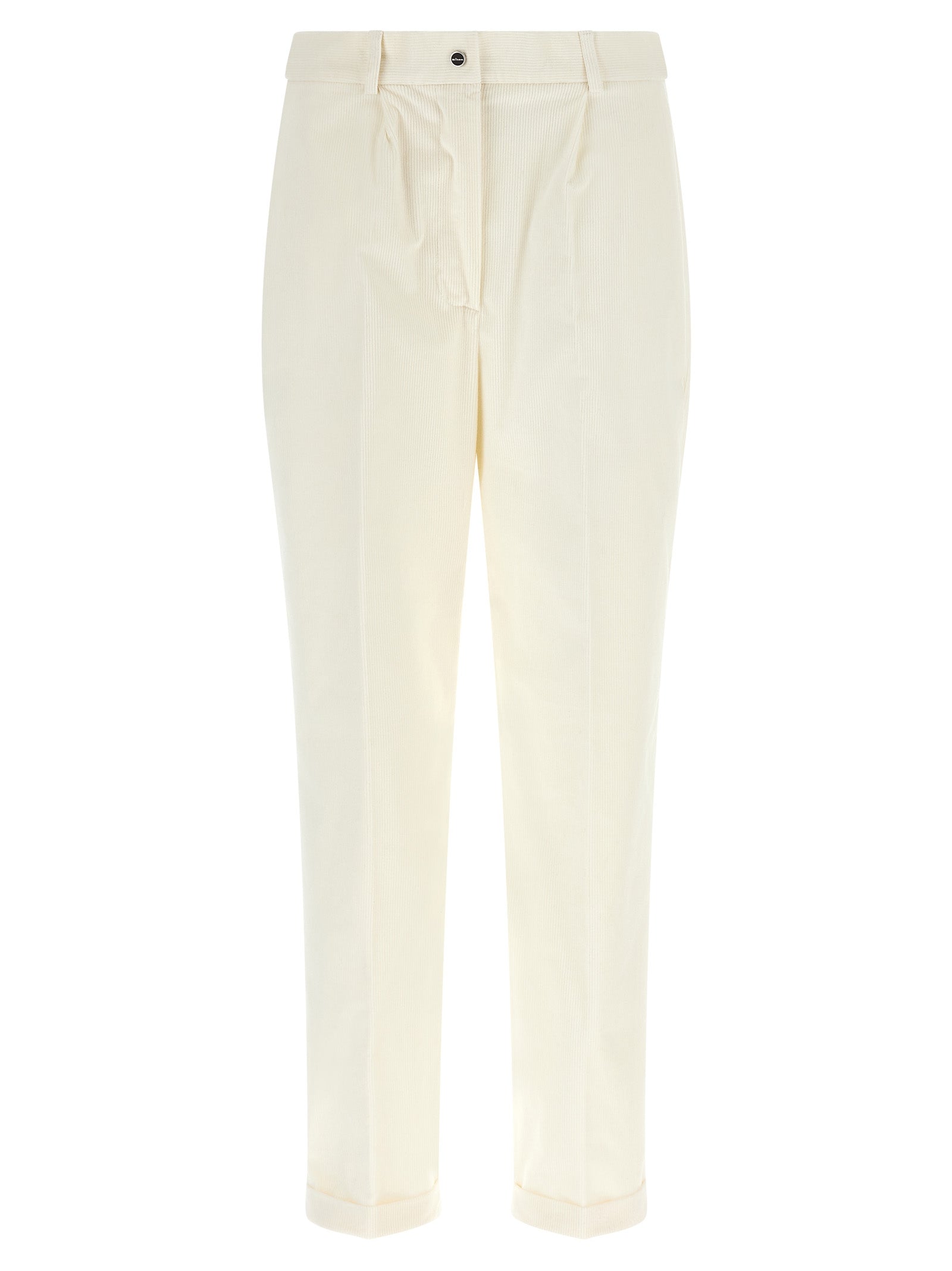 White Cotton Casual Pants