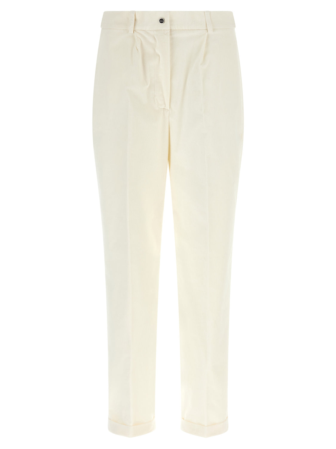 White Cotton Casual Pants