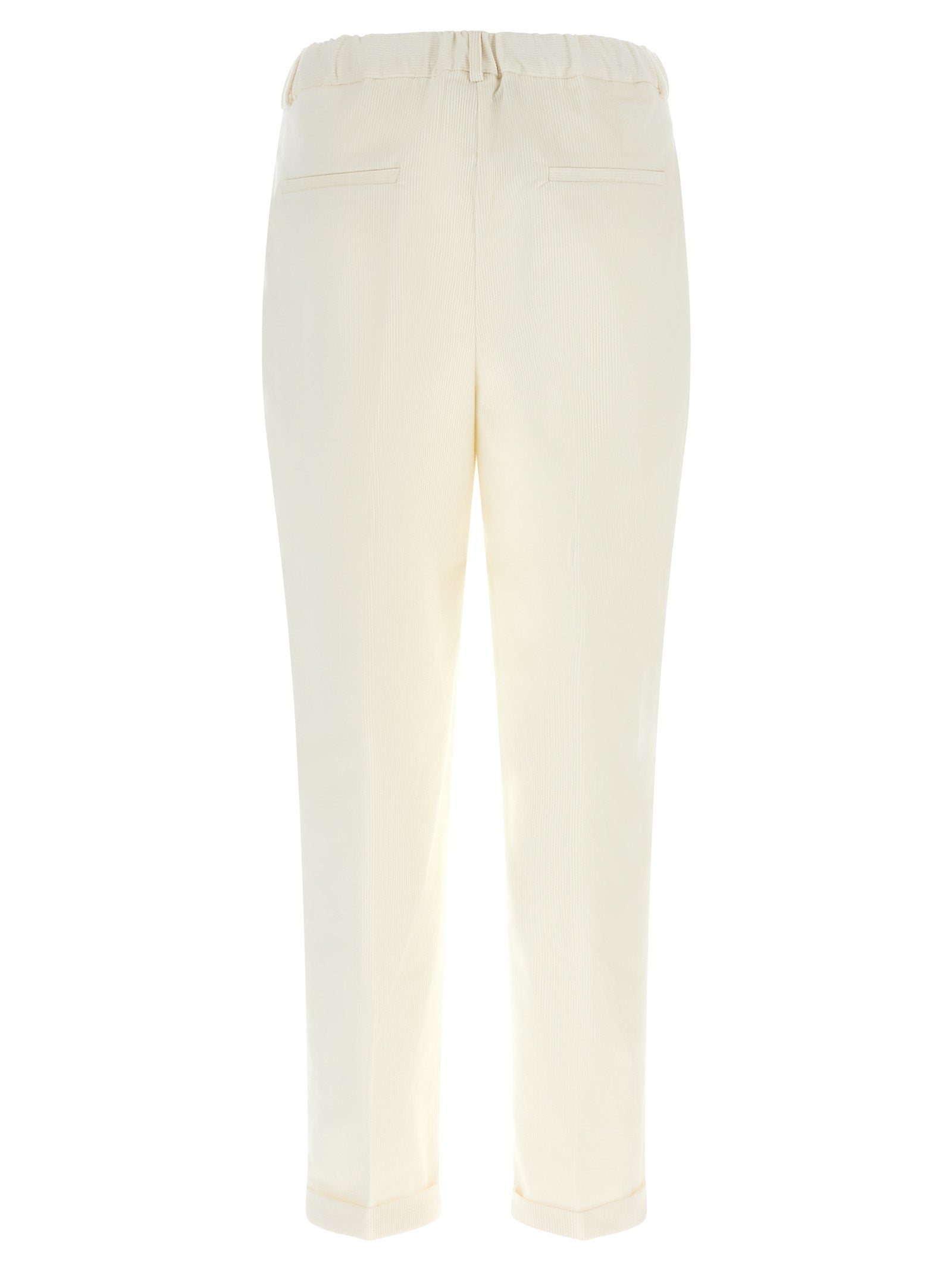 White Cotton Casual Pants