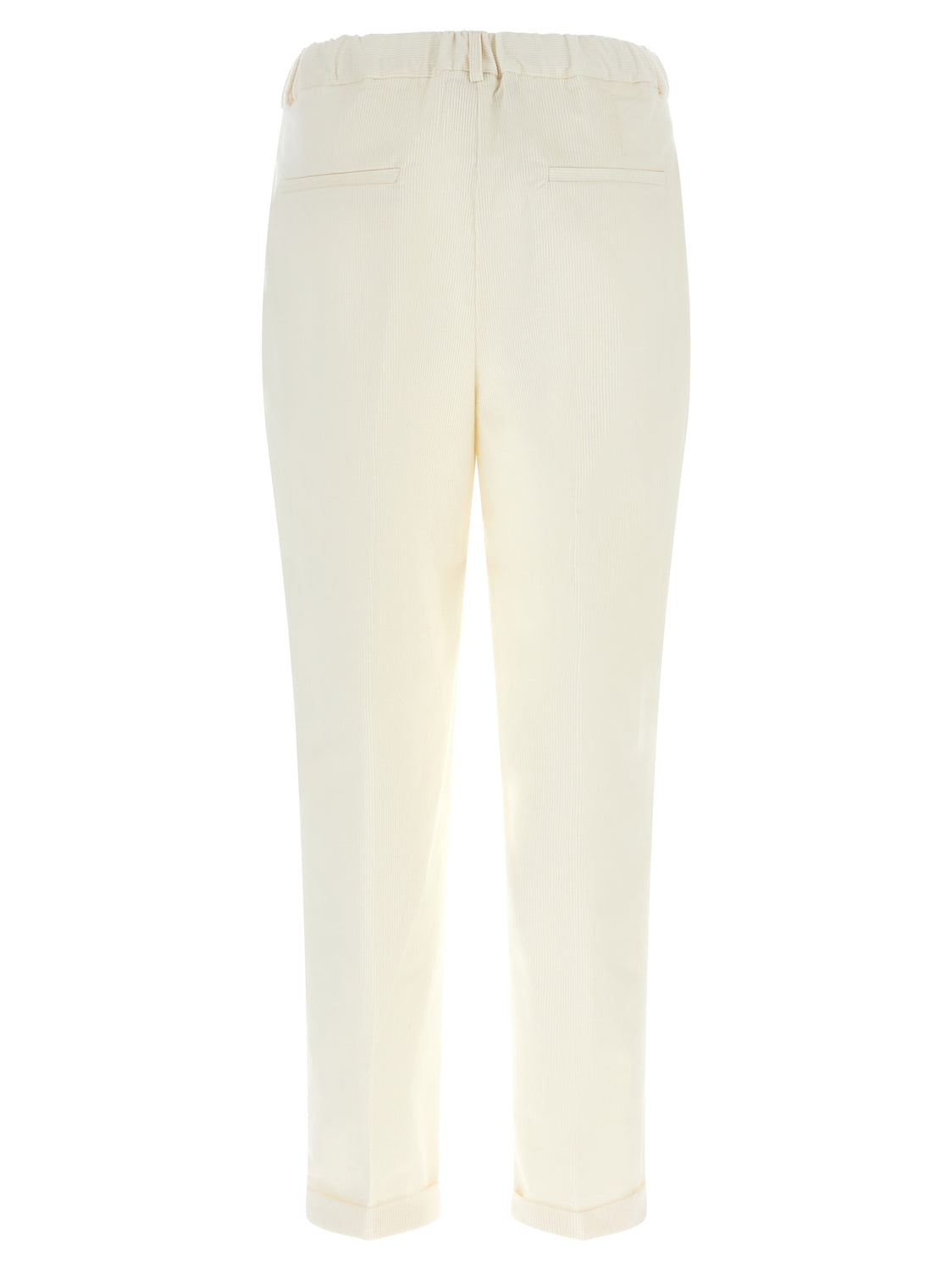 White Cotton Casual Pants