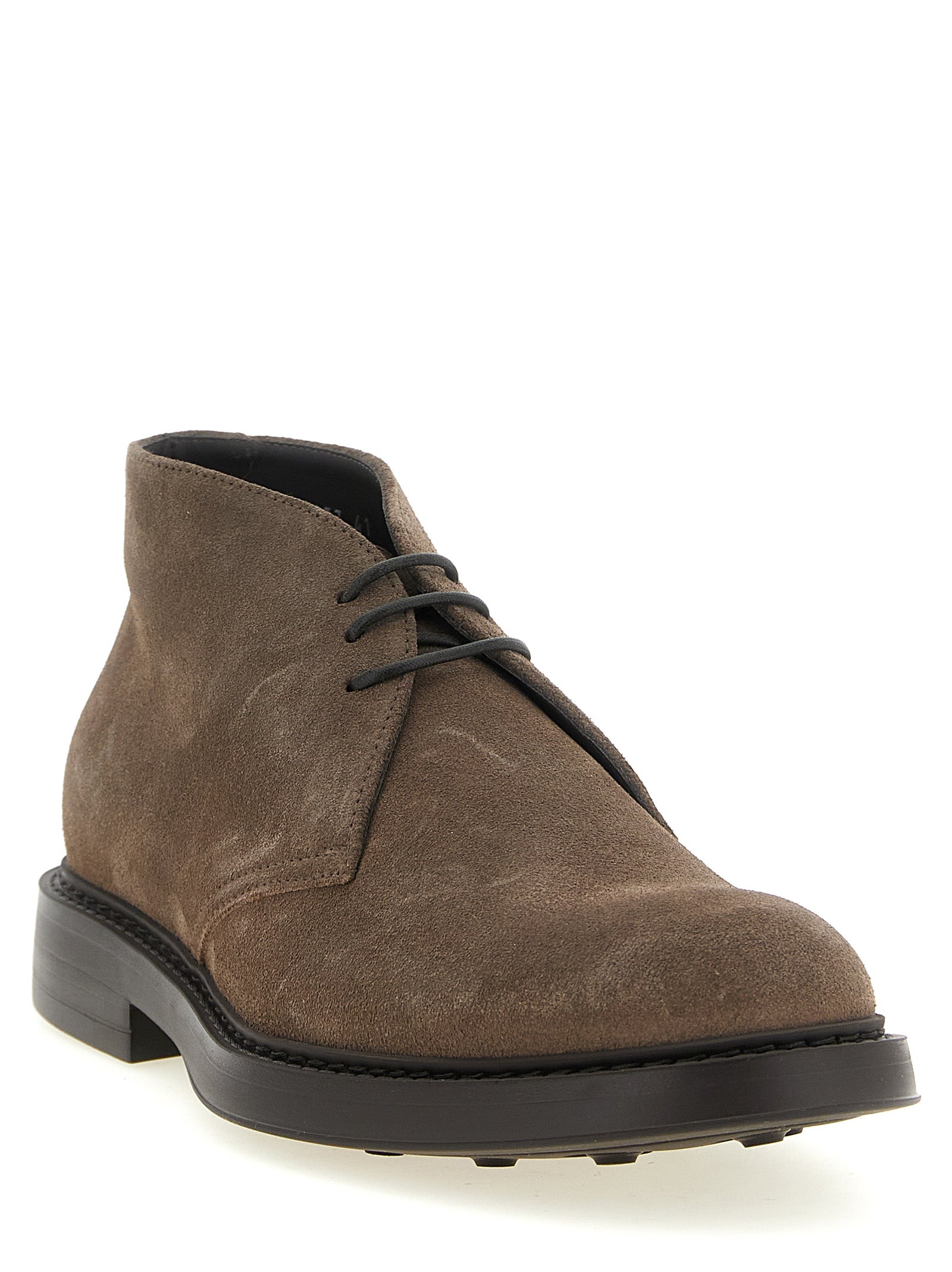 Brown Lamb Leather Ankle Boots