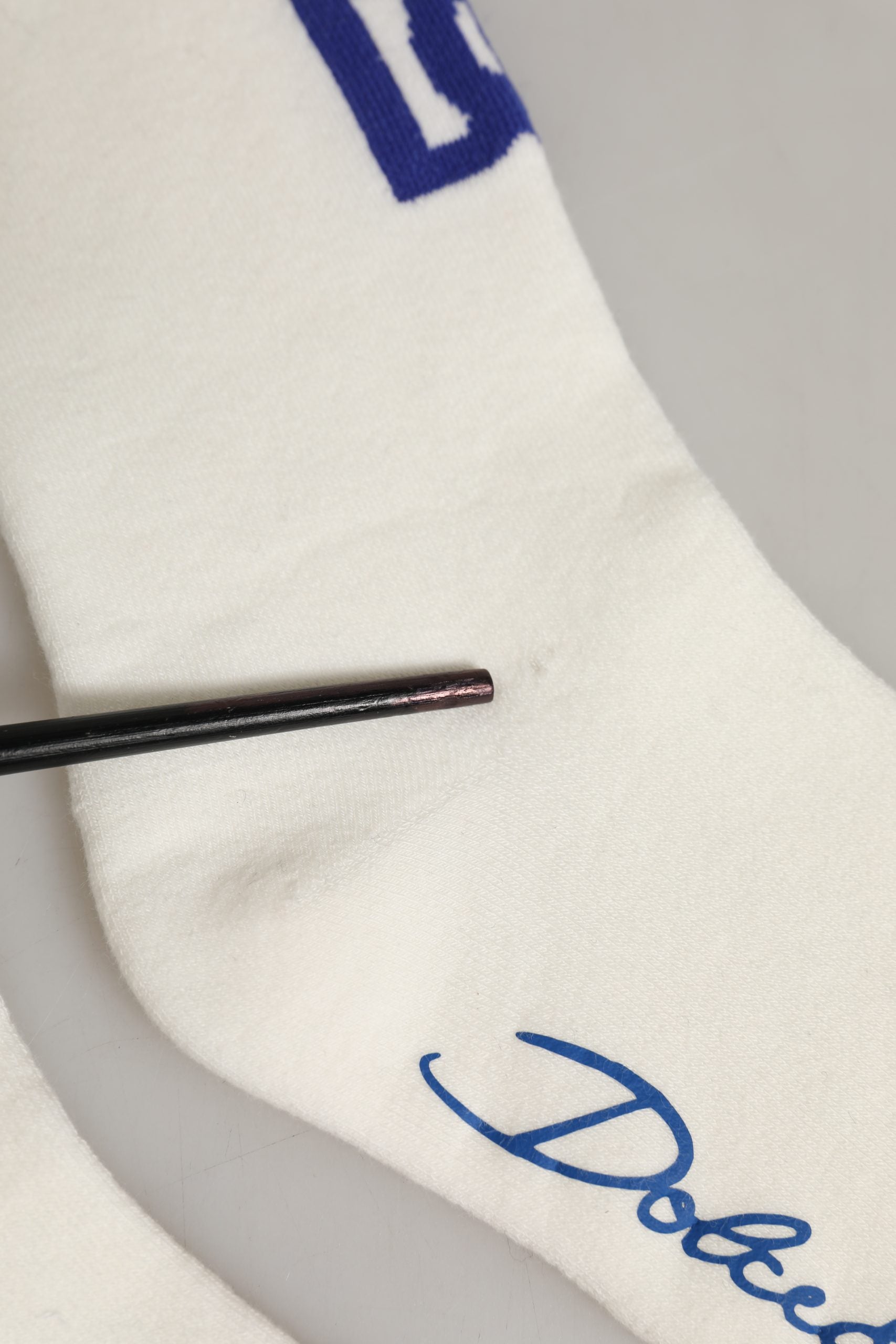 White Blue Cotton Logo Calf Women Accessory Socks