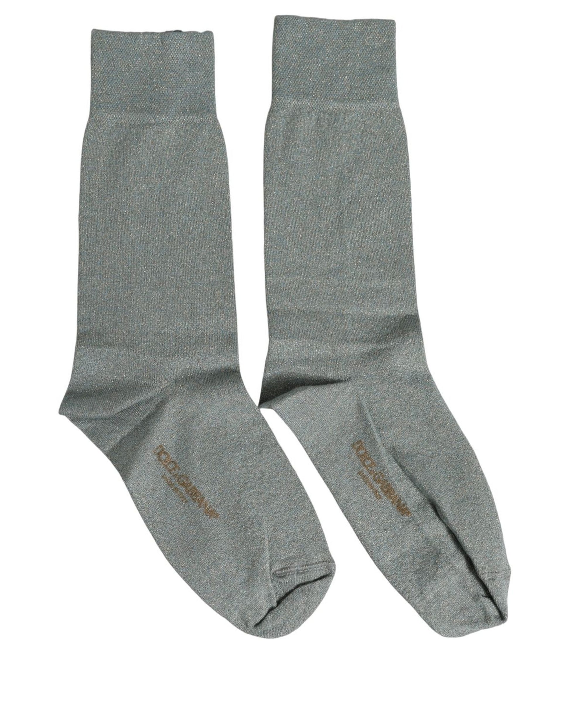 Gray Viscose Logo Mid Calf Accessory Socks