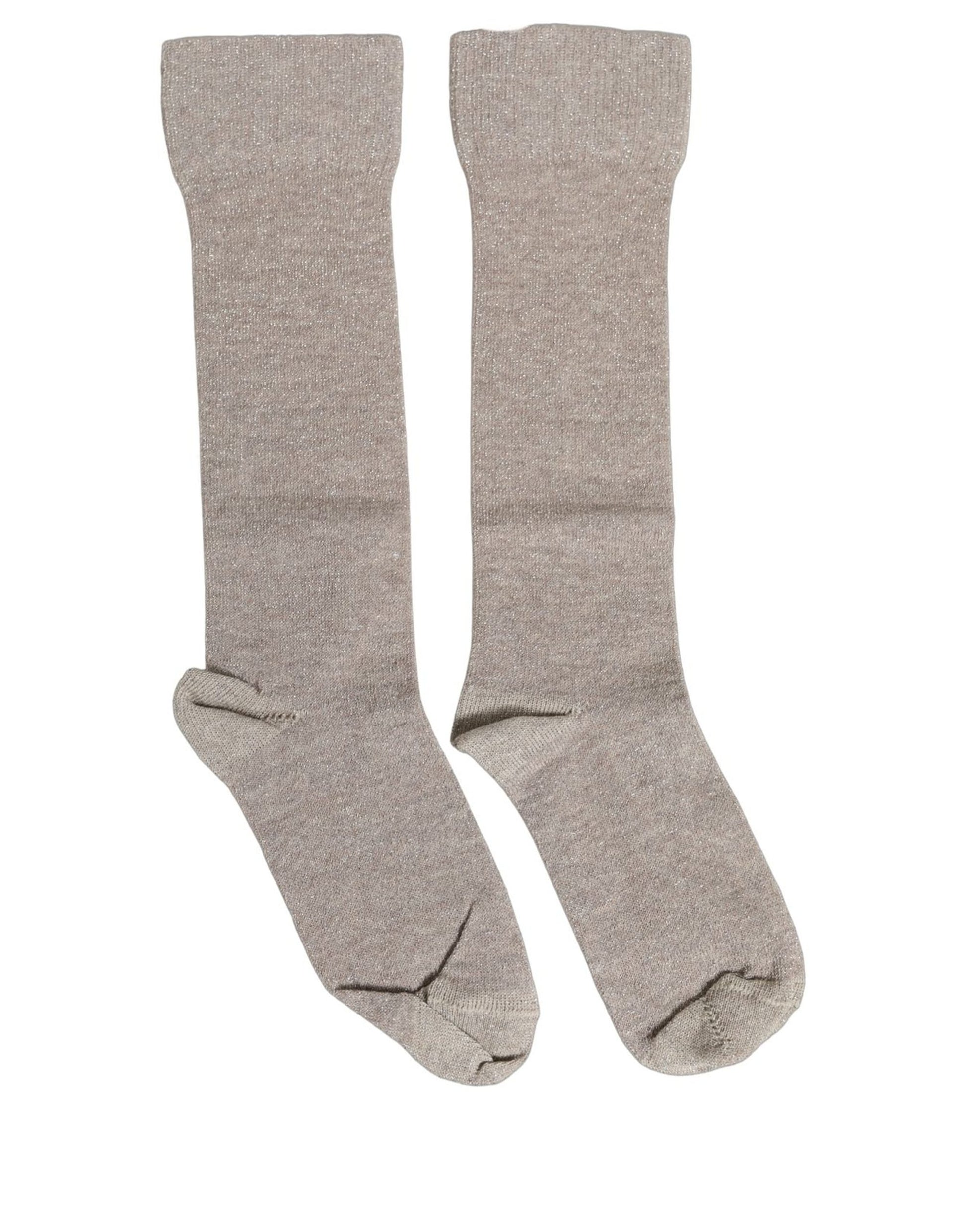Gray Viscose Logo Mid Calf Accessory Socks