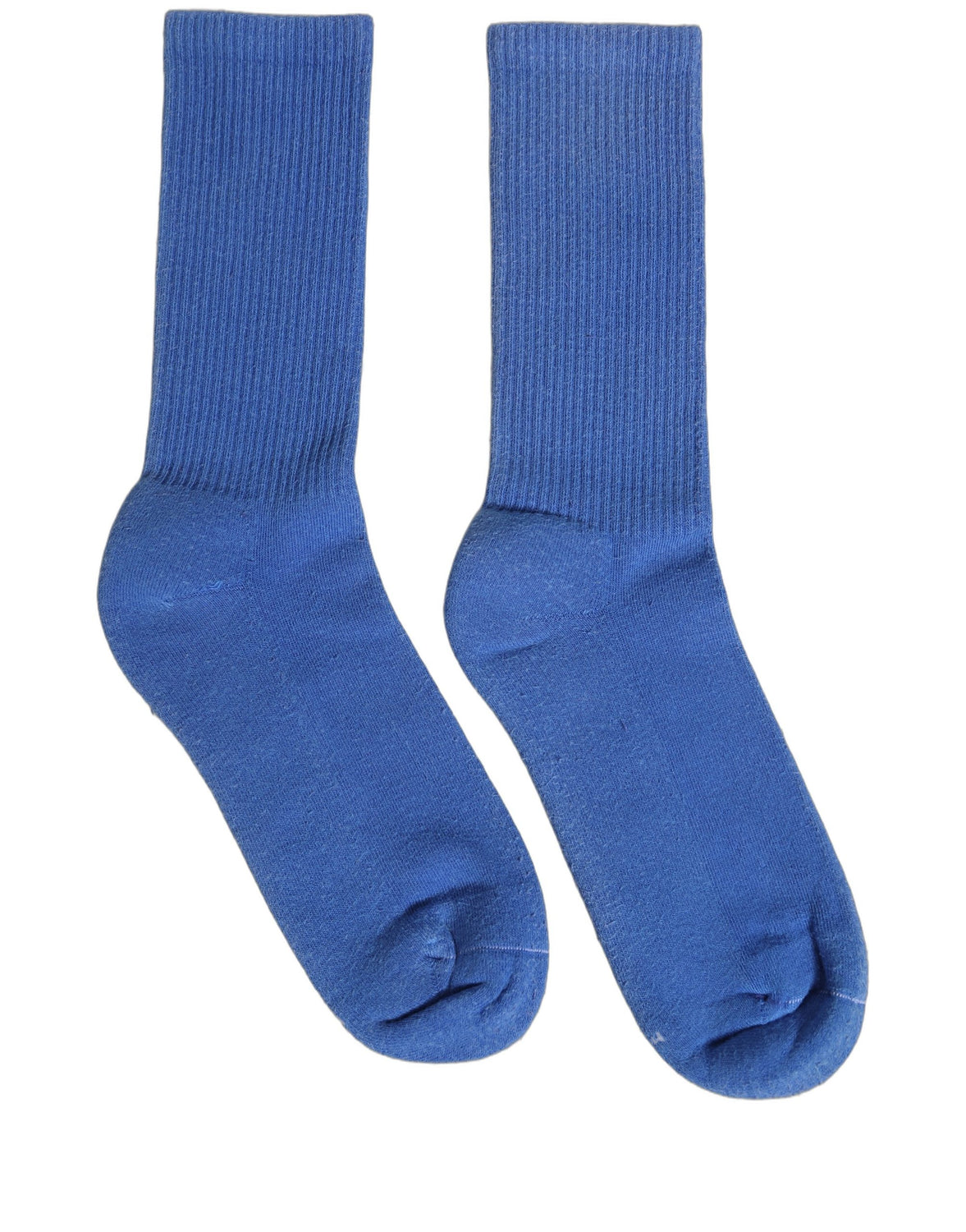 Blue Cotton Ribbed Mid Calf Women Accessory Socks
