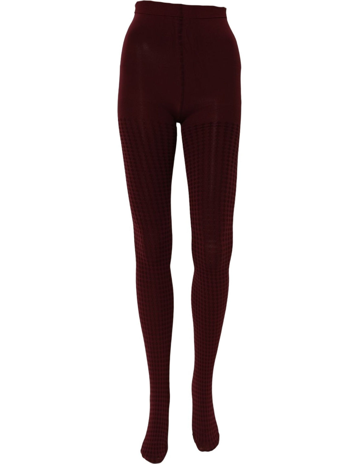 Burgundy Nylon Fishnet Pantyhose Stockings Socks