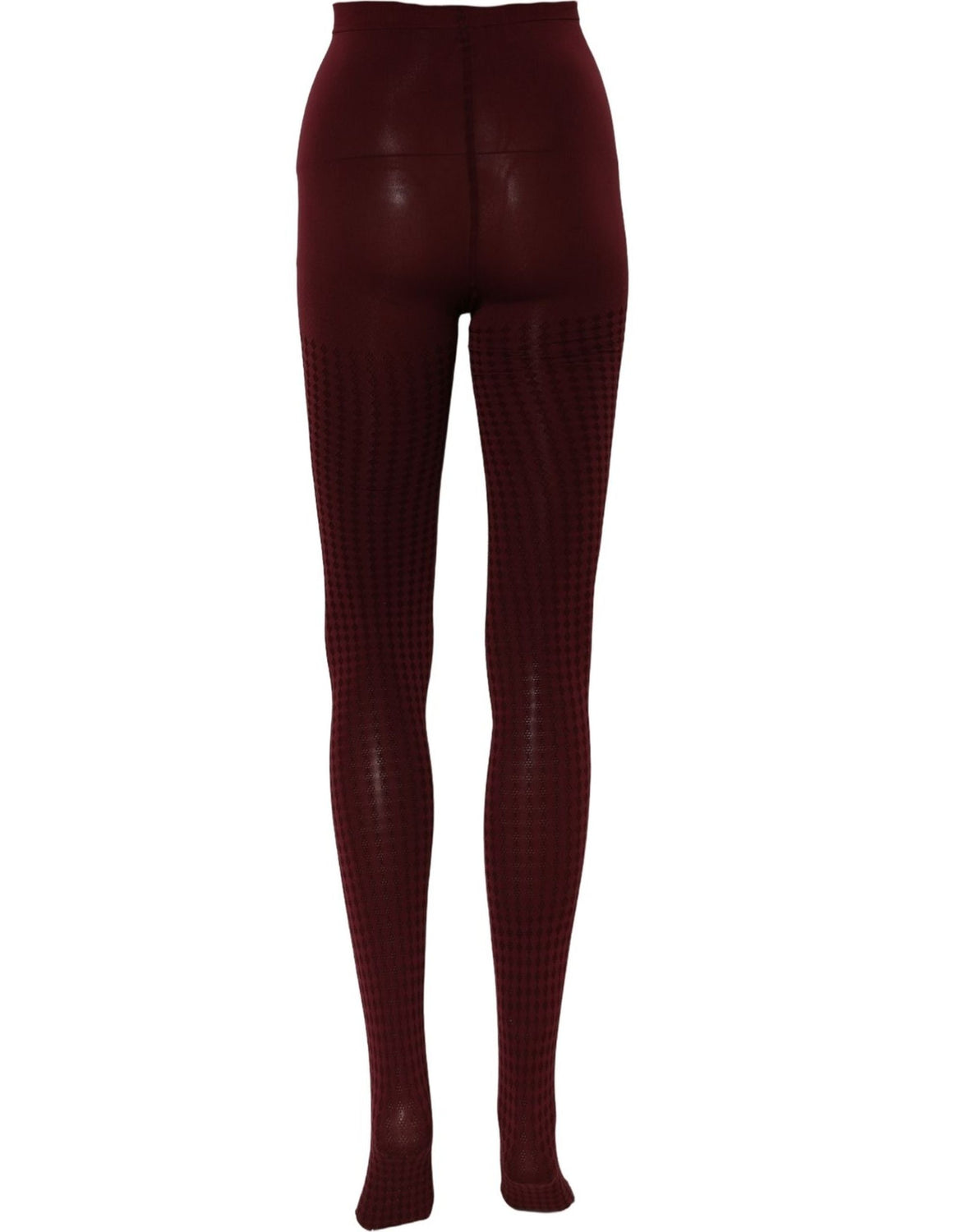 Burgundy Nylon Fishnet Pantyhose Stockings Socks