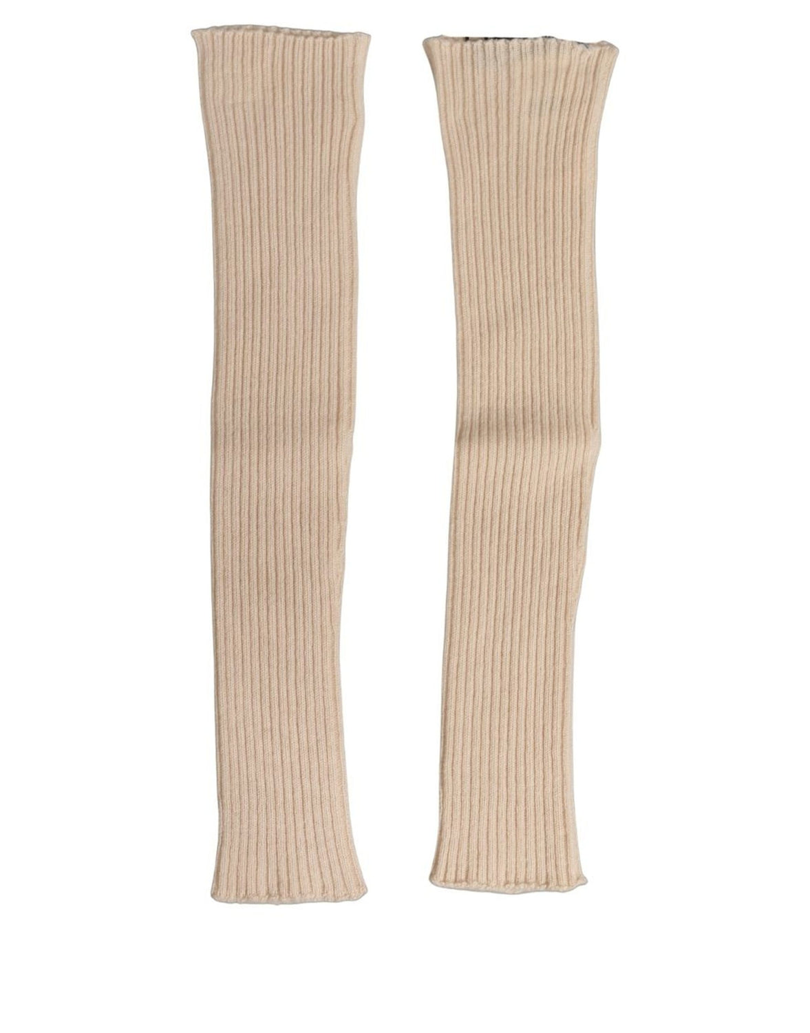 Camel Brown Cashmere Knit Arm Warmer Gloves