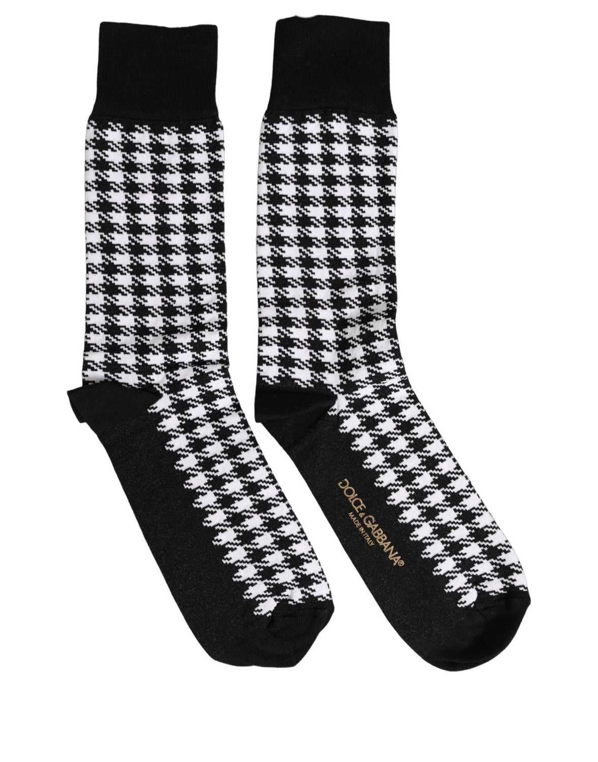 Black White Houndstooth Mid Calf Accessory Socks