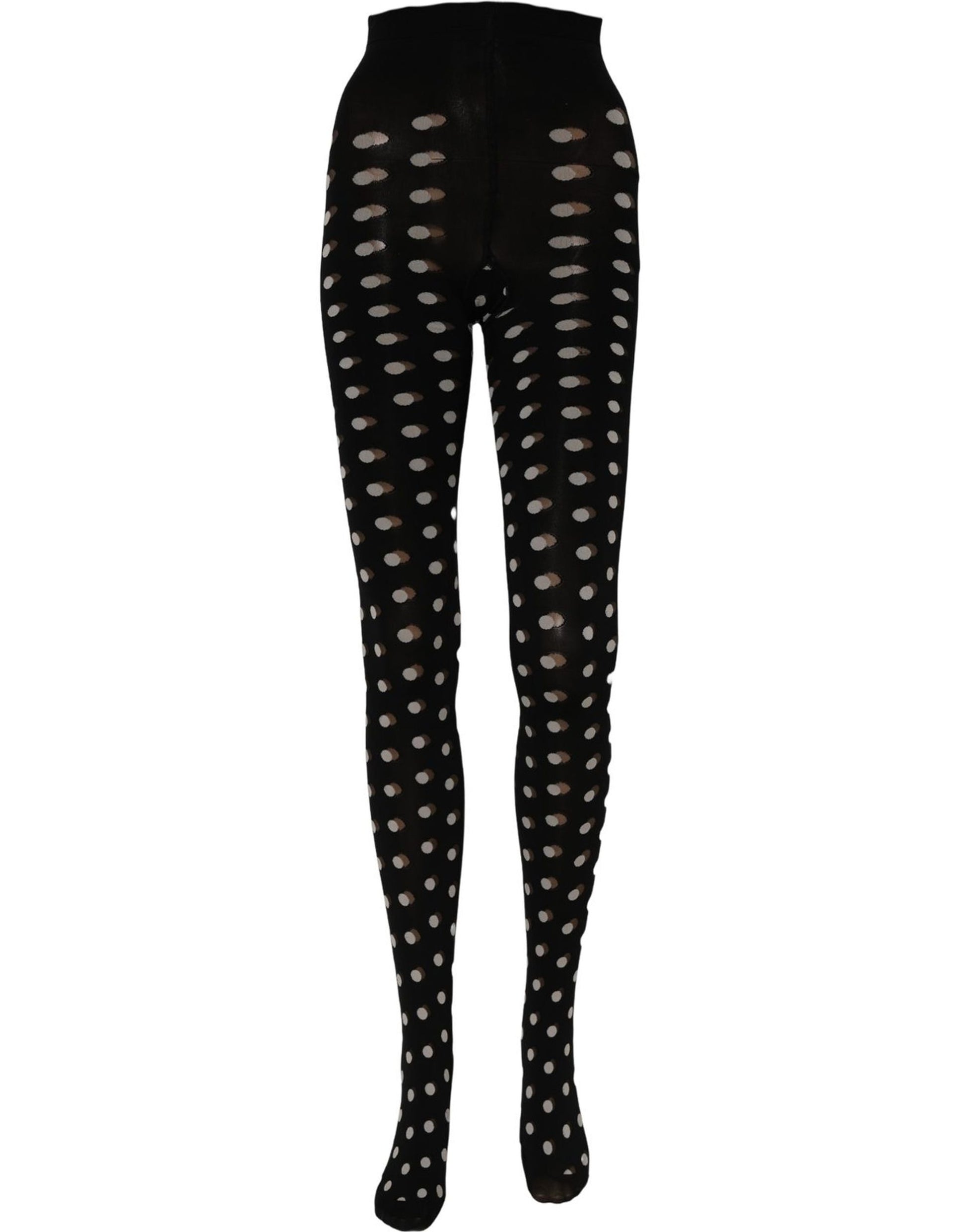 Black Polka Dot Fishnet Pantyhose Stockings Socks