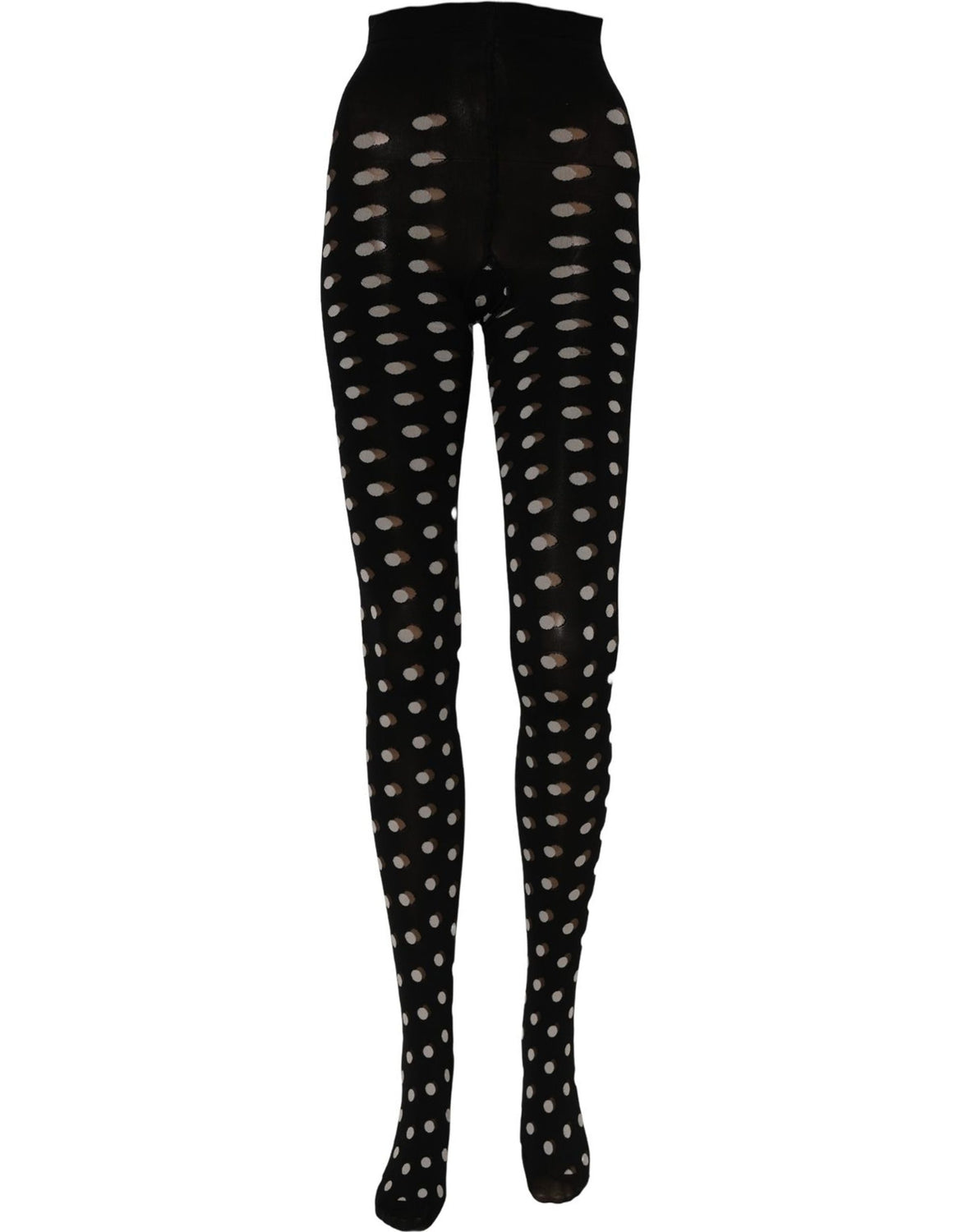 Black Polka Dot Fishnet Pantyhose Stockings Socks