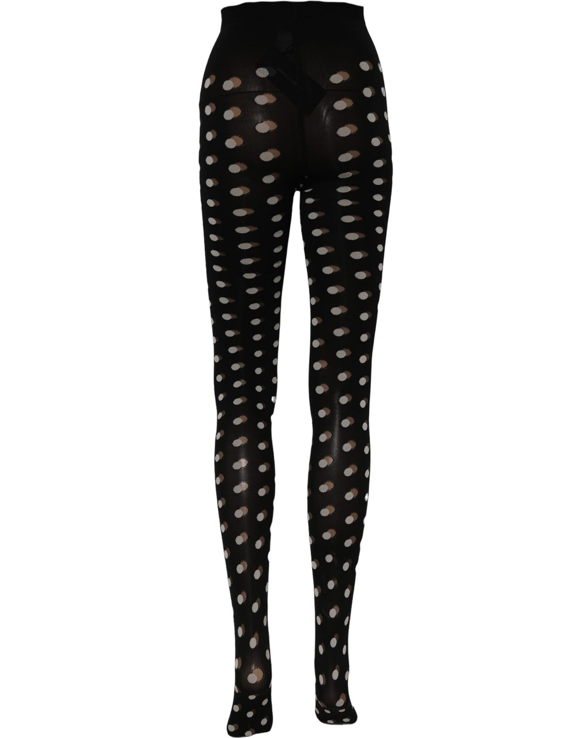 Black Polka Dot Fishnet Pantyhose Stockings Socks
